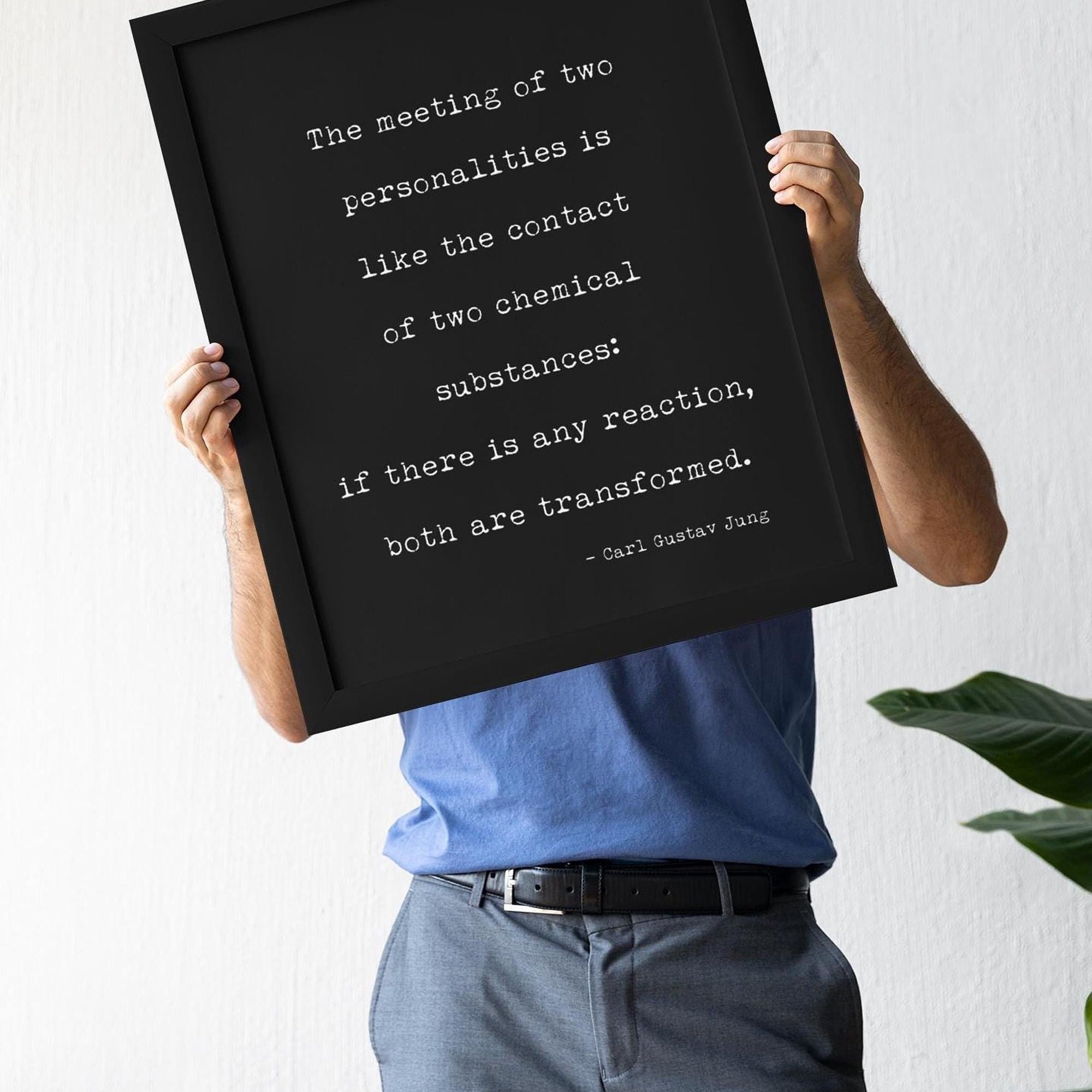 Carl Jung Quote Print – Psychology Wall Art – Typewriter Style Literary Decor – Love & Connection Gift – Framed or Unframed