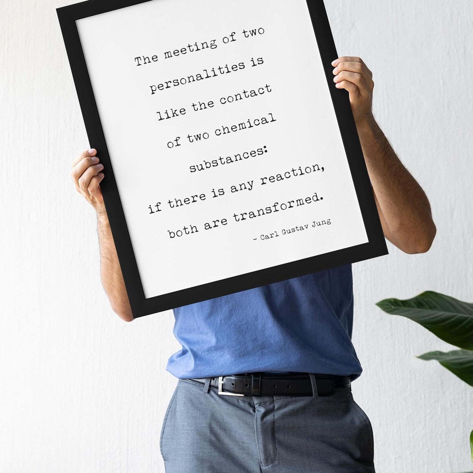 Carl Jung Quote Print – Psychology Wall Art – Typewriter Style Literary Decor – Love & Connection Gift – Framed or Unframed