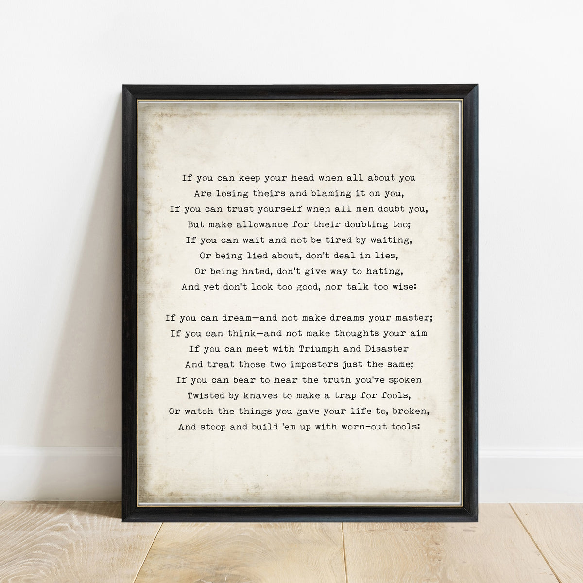 Rudyard Kipling If set of four, first poem print, vintage background
