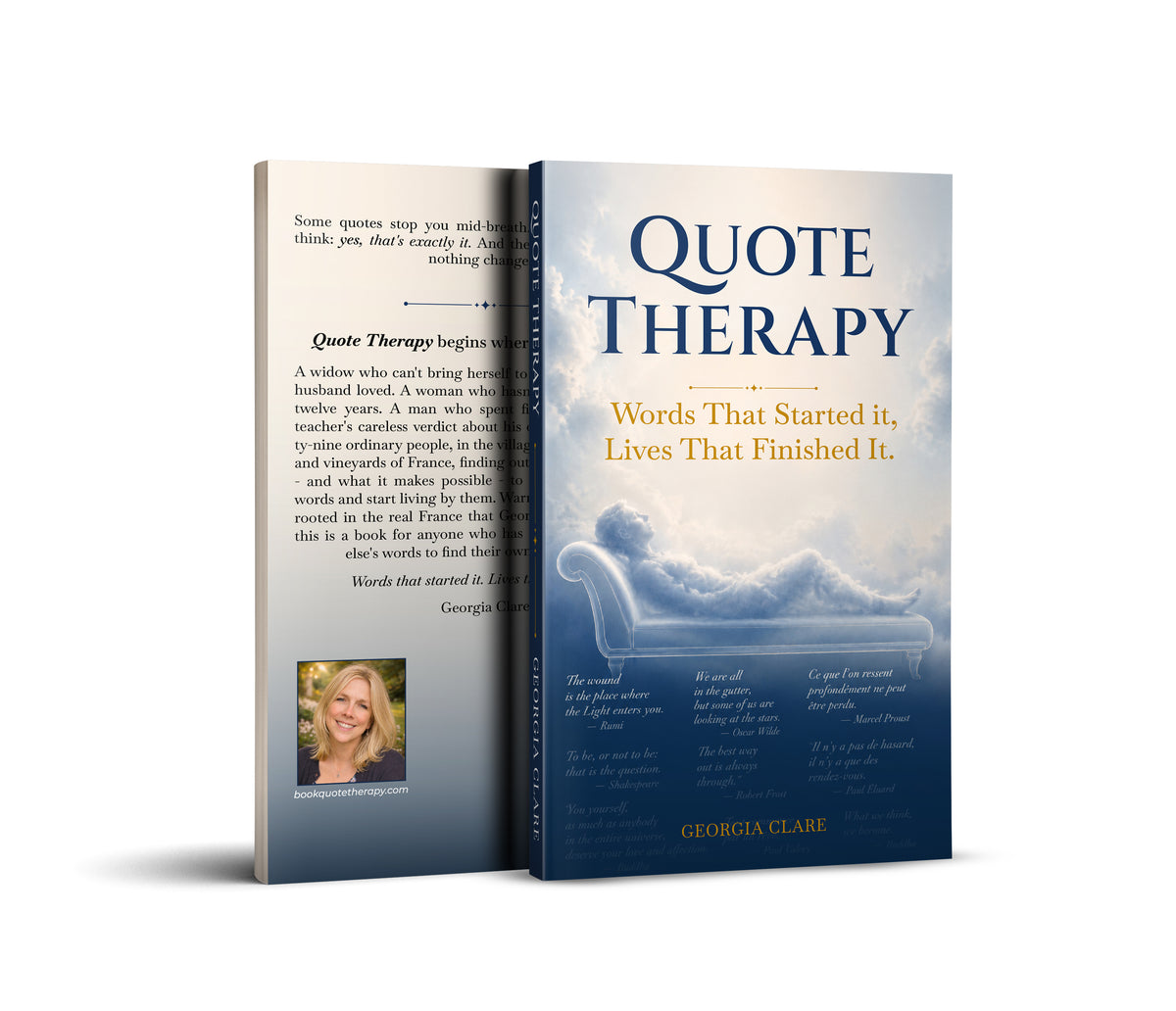Quote Therapy by Georgia Clare paperback, front and back cover
