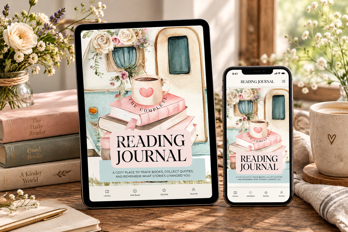Complete Reading Journal printable PDF reading log and review pages