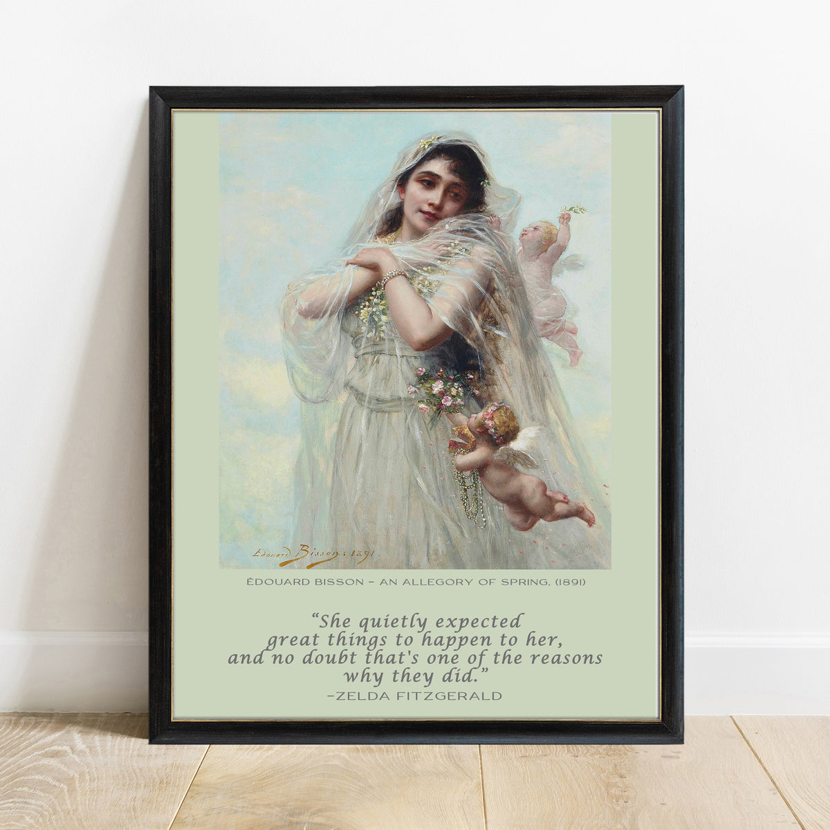 Zelda Fitzgerald She Quietly Expected Great Things fine art print in black frame
