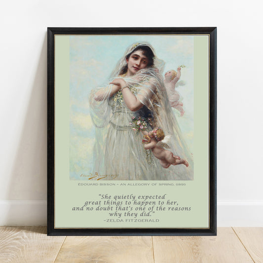 Zelda Fitzgerald She Quietly Expected Great Things fine art print in black frame