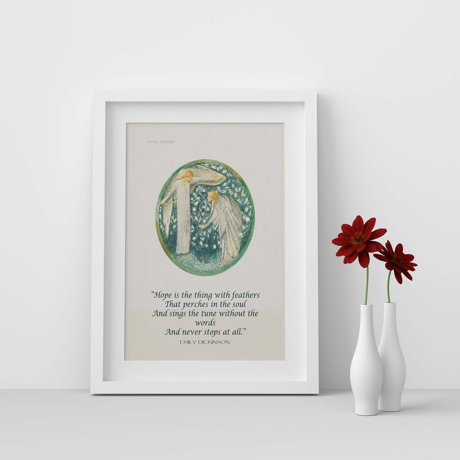 Emily Dickinson - Edward Burne–Jones -Fine Art Print - Hope is the thing with feathers