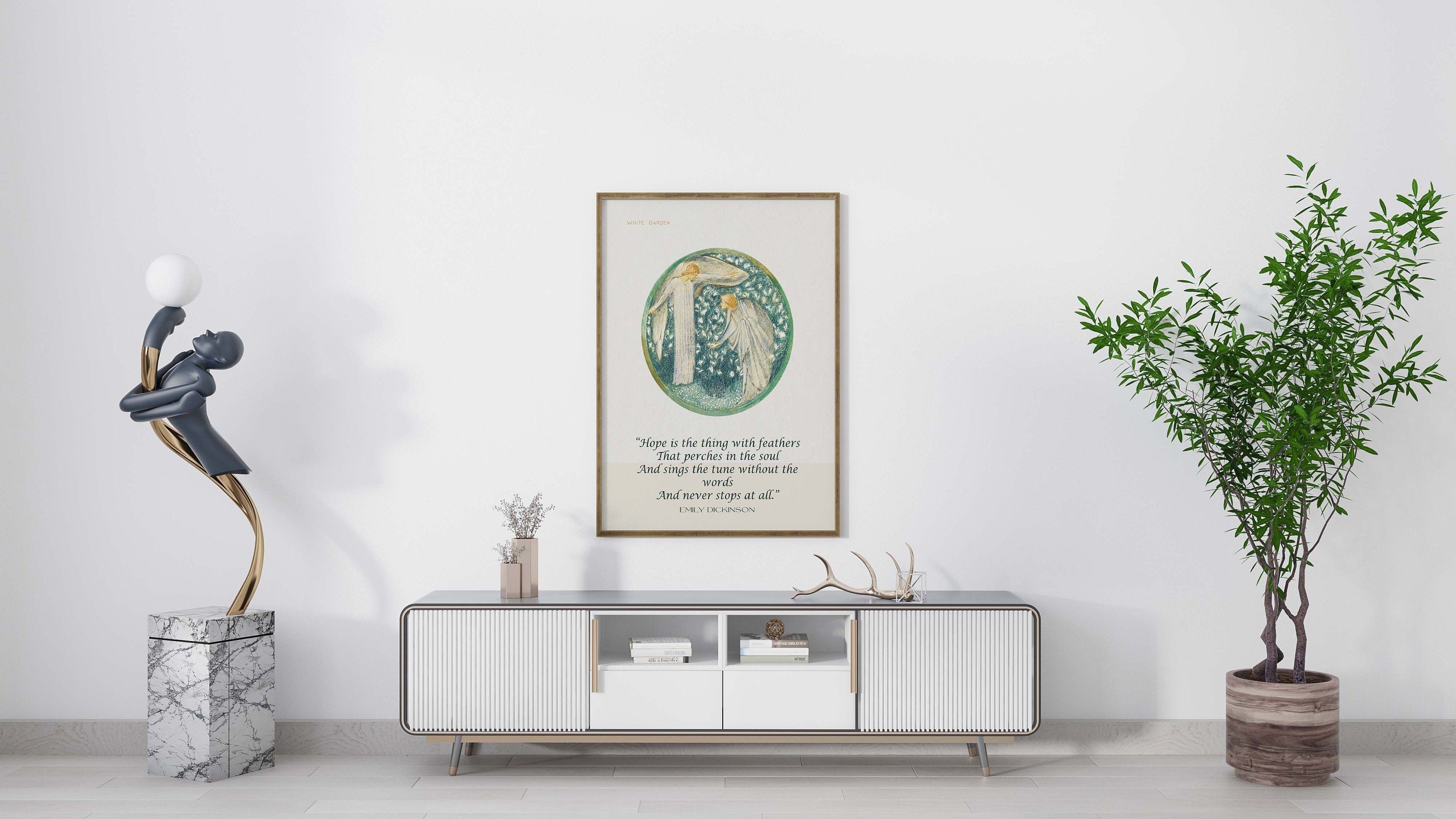 Emily Dickinson - Edward Burne–Jones -Fine Art Print - Hope is the thing with feathers