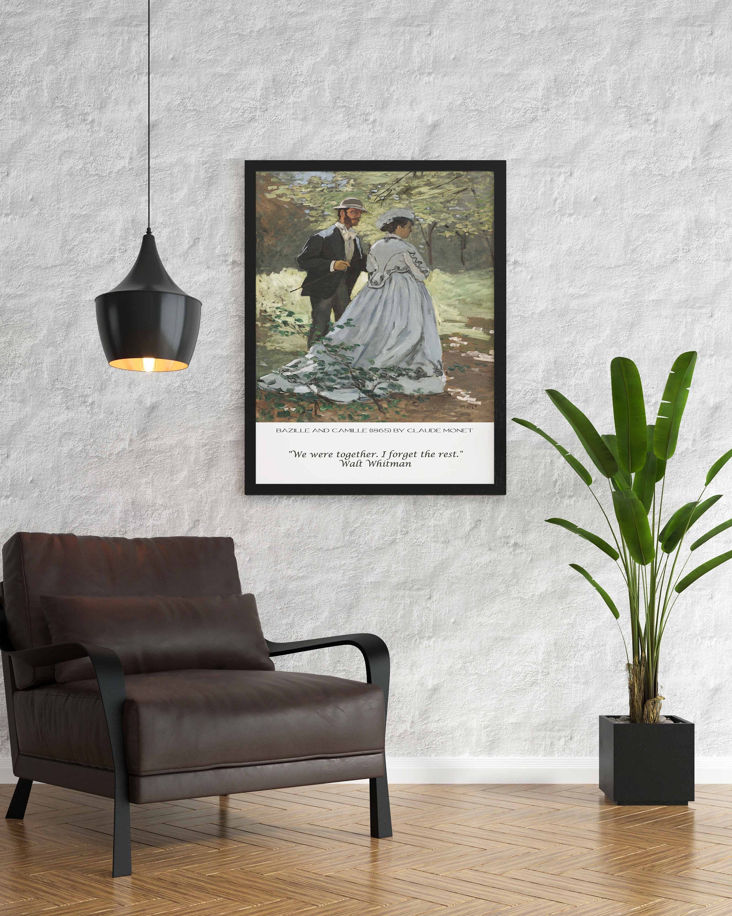 Walt Whitman - Claude Monet Fine Art Print - Bazille and Camille, We Were Together I Forget The Rest