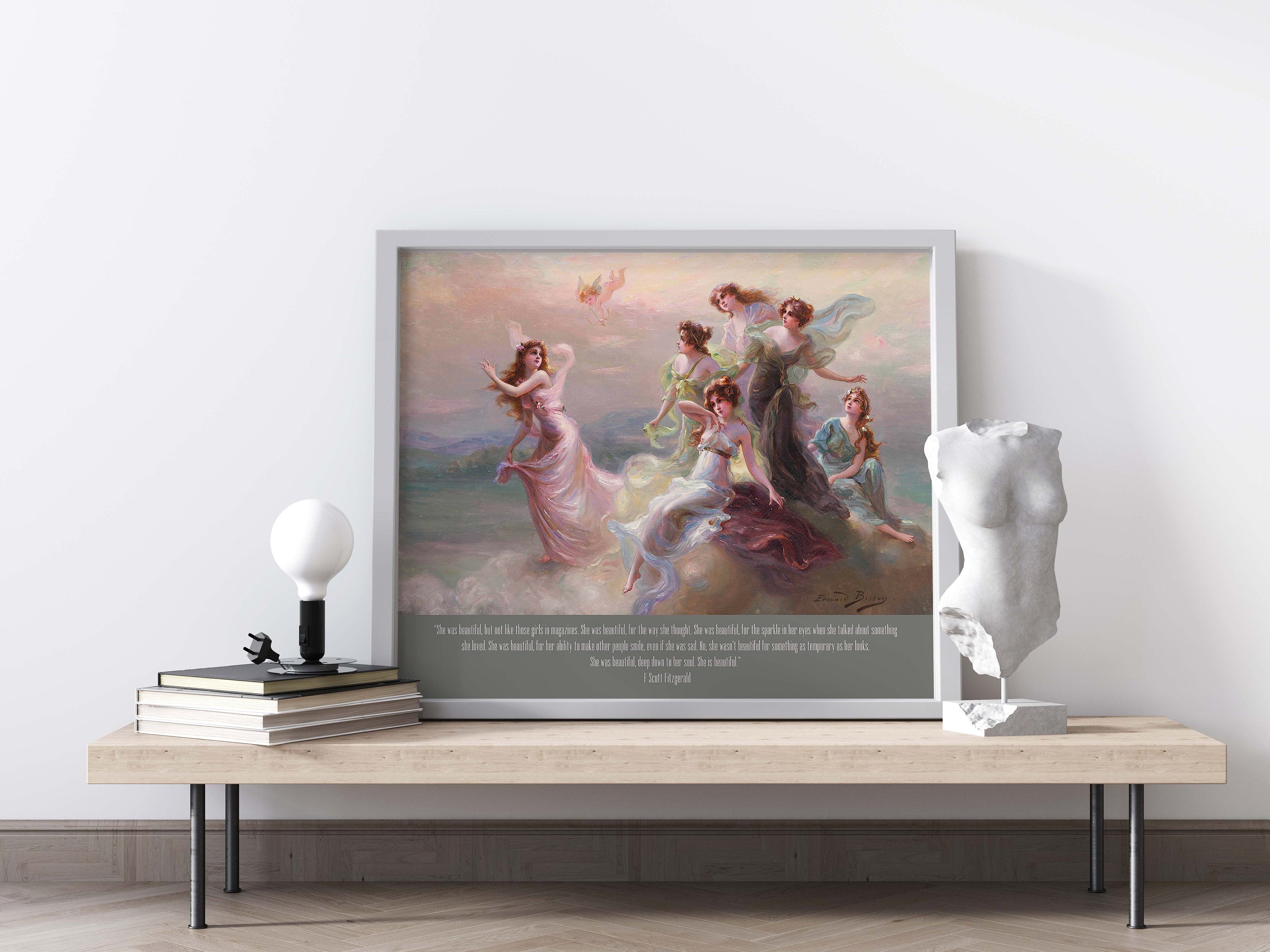 F Scott Fitzgerald She Was Beautiful and Edouard Bisson Fine Art Print, Dance of the Nymphs