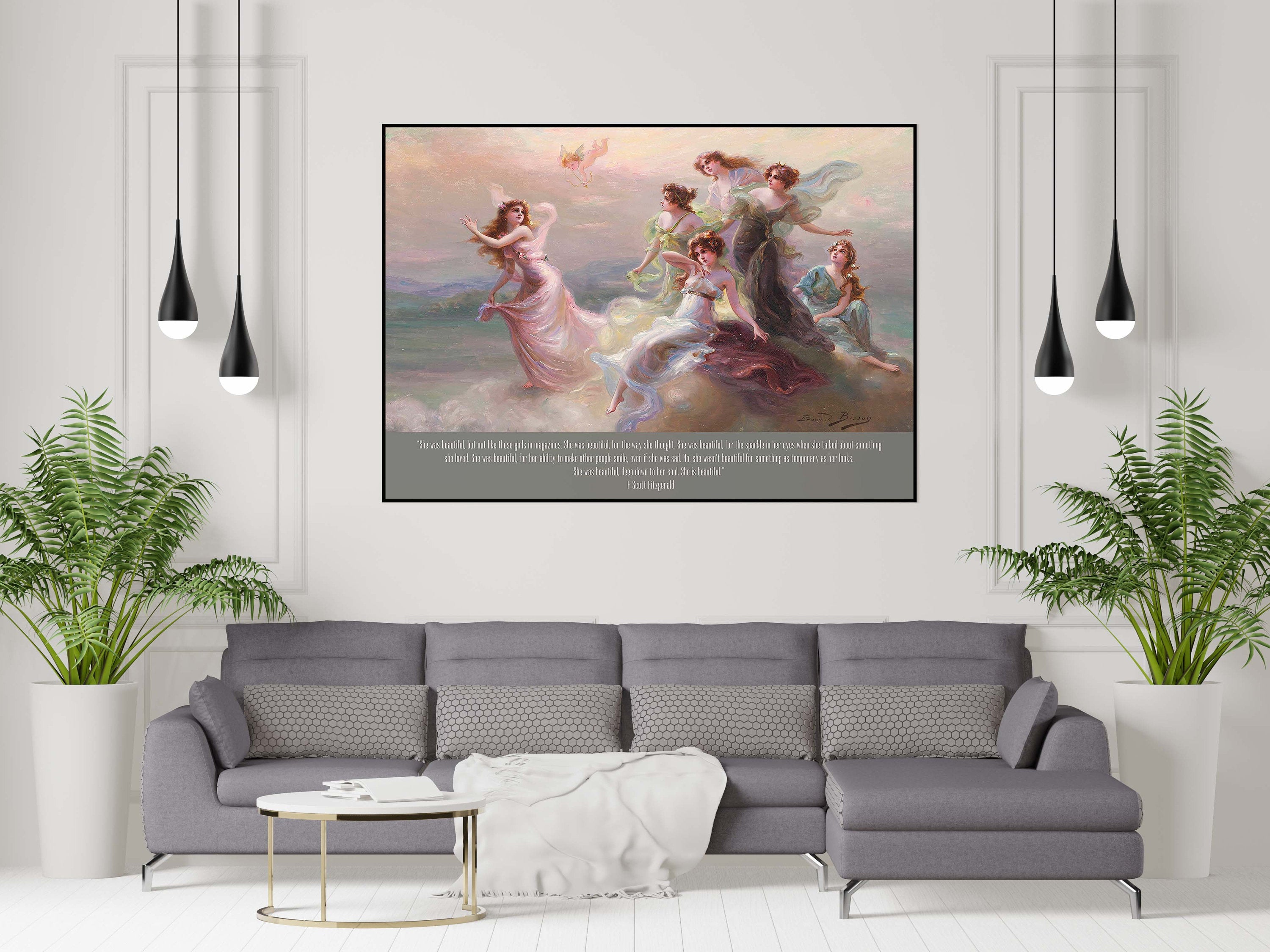 F Scott Fitzgerald She Was Beautiful and Edouard Bisson Fine Art Print, Dance of the Nymphs