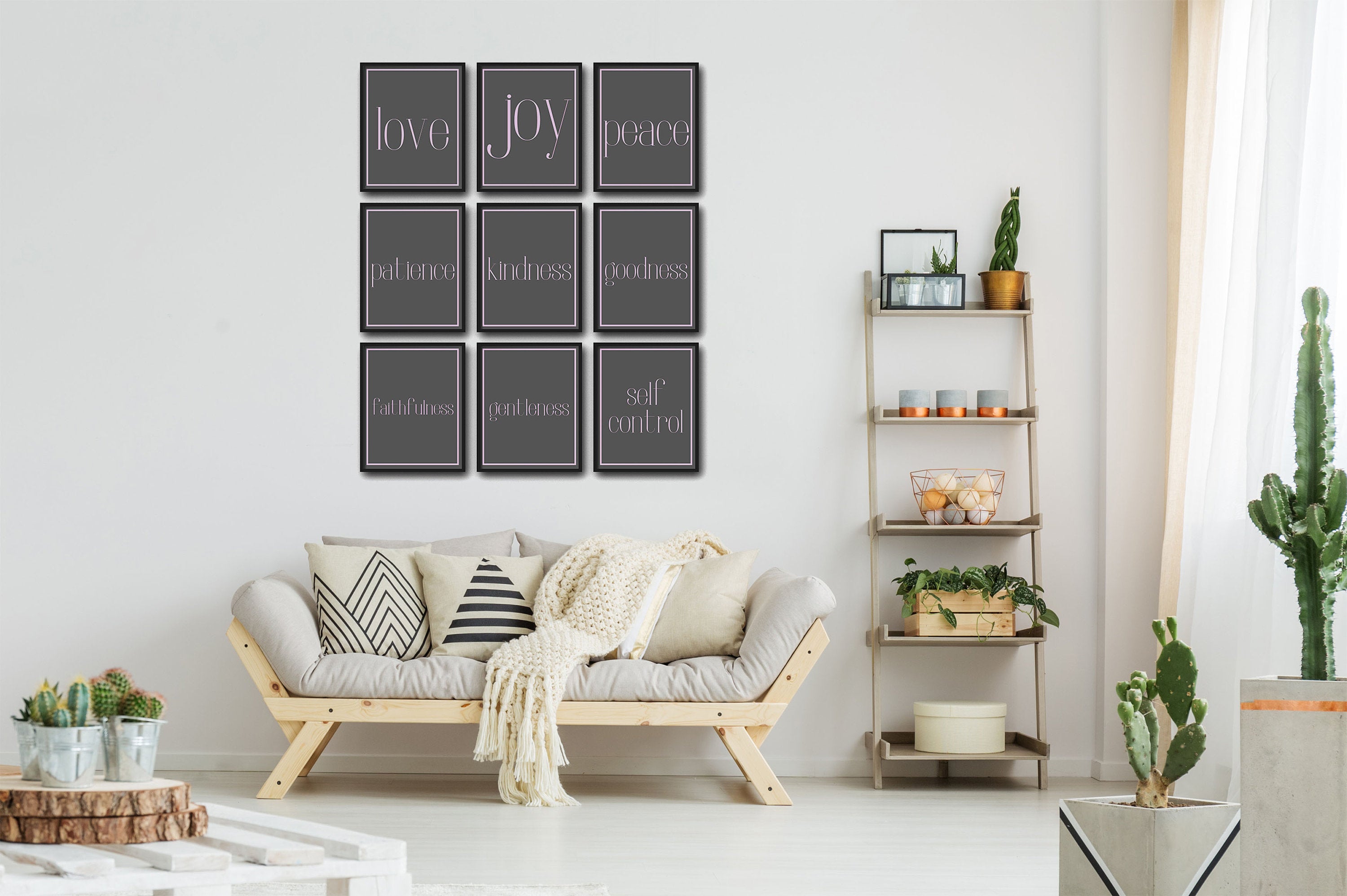 Galatians Fruits of the Spirit Love Joy Peace Wall Art Print Set