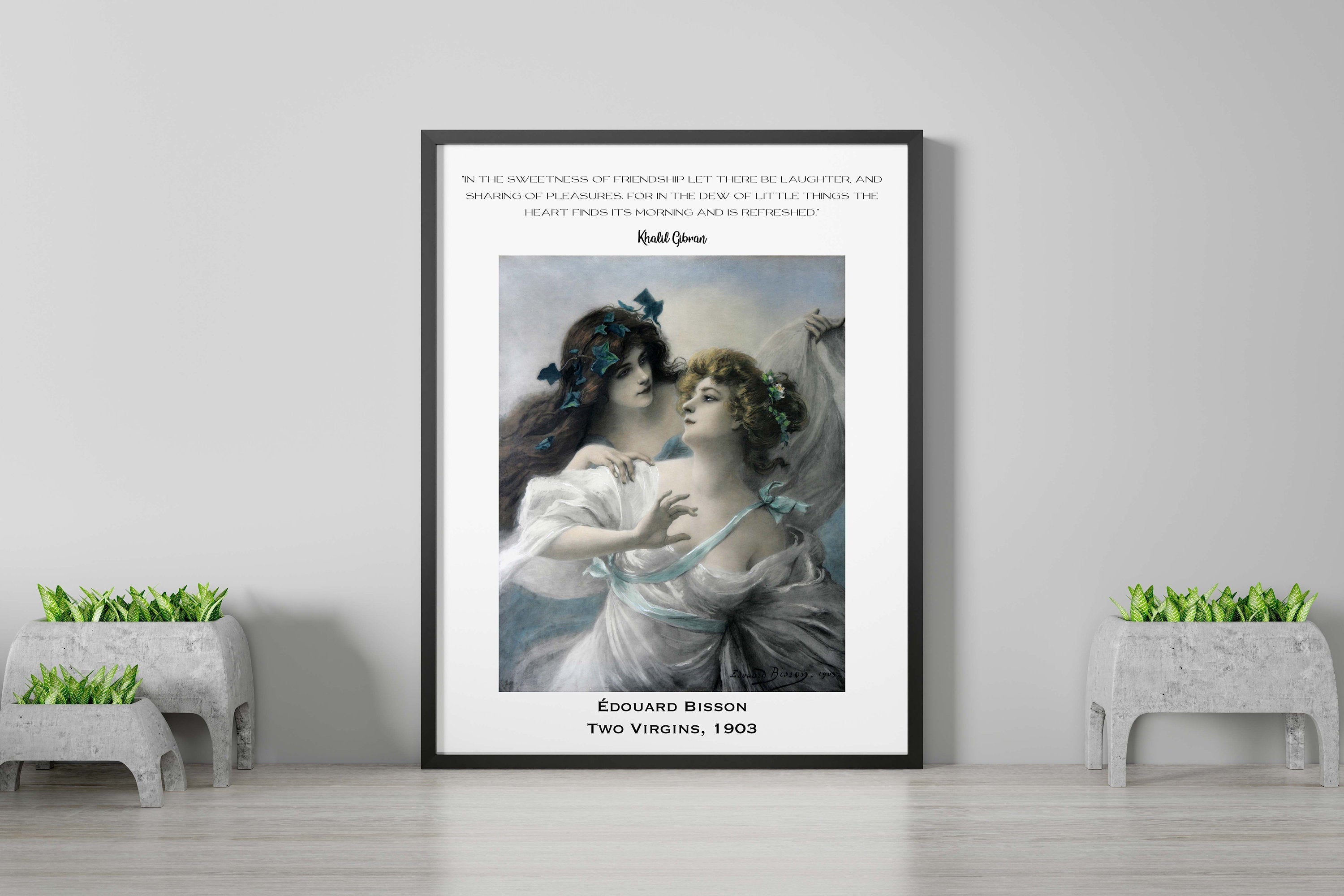 Khalil Gibran The Prophet and Edouard Bisson - Two Virgins In the Sweetness of Friendship Art Print