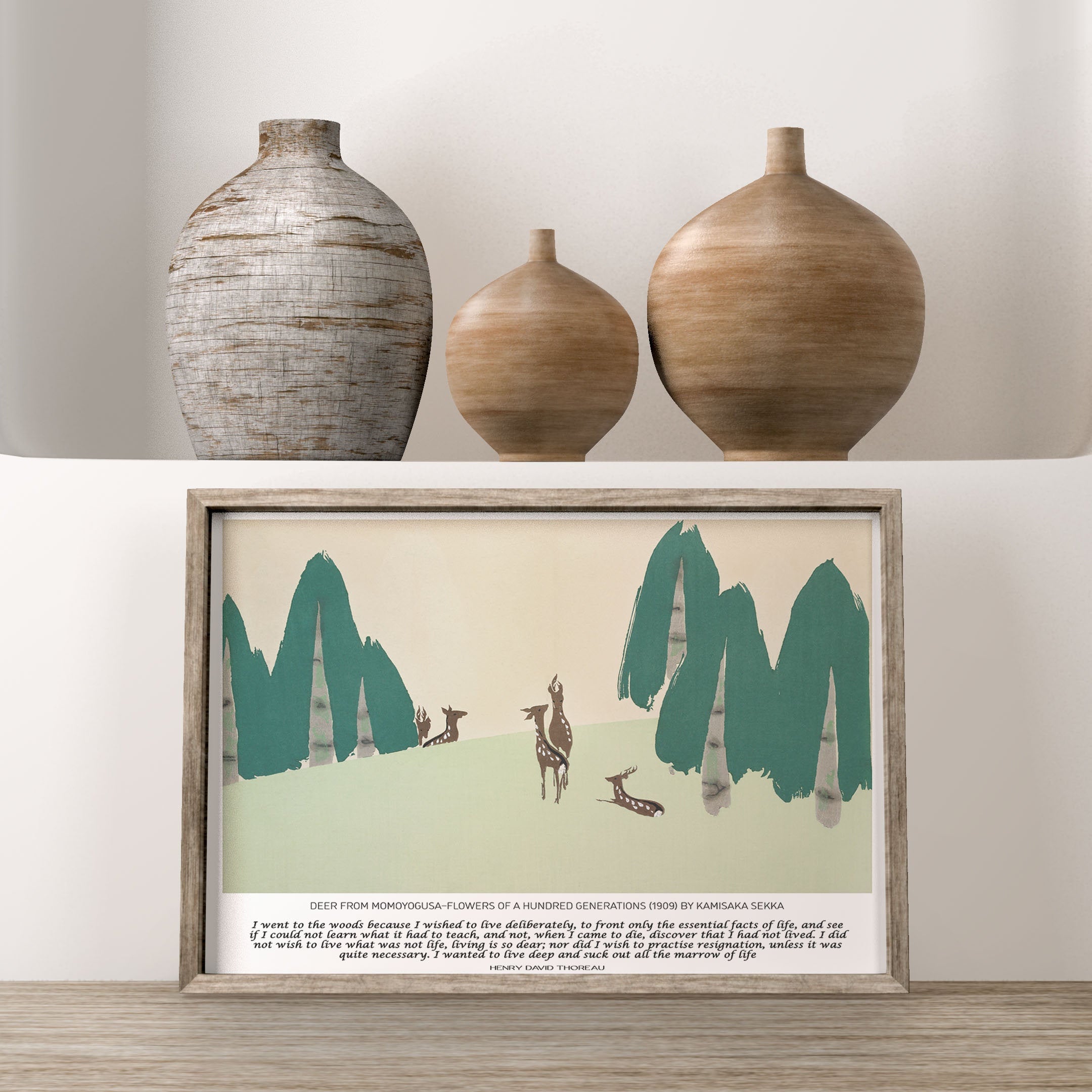 Walden Quote I Went To The Woods and Henry David Thoreau Art Print