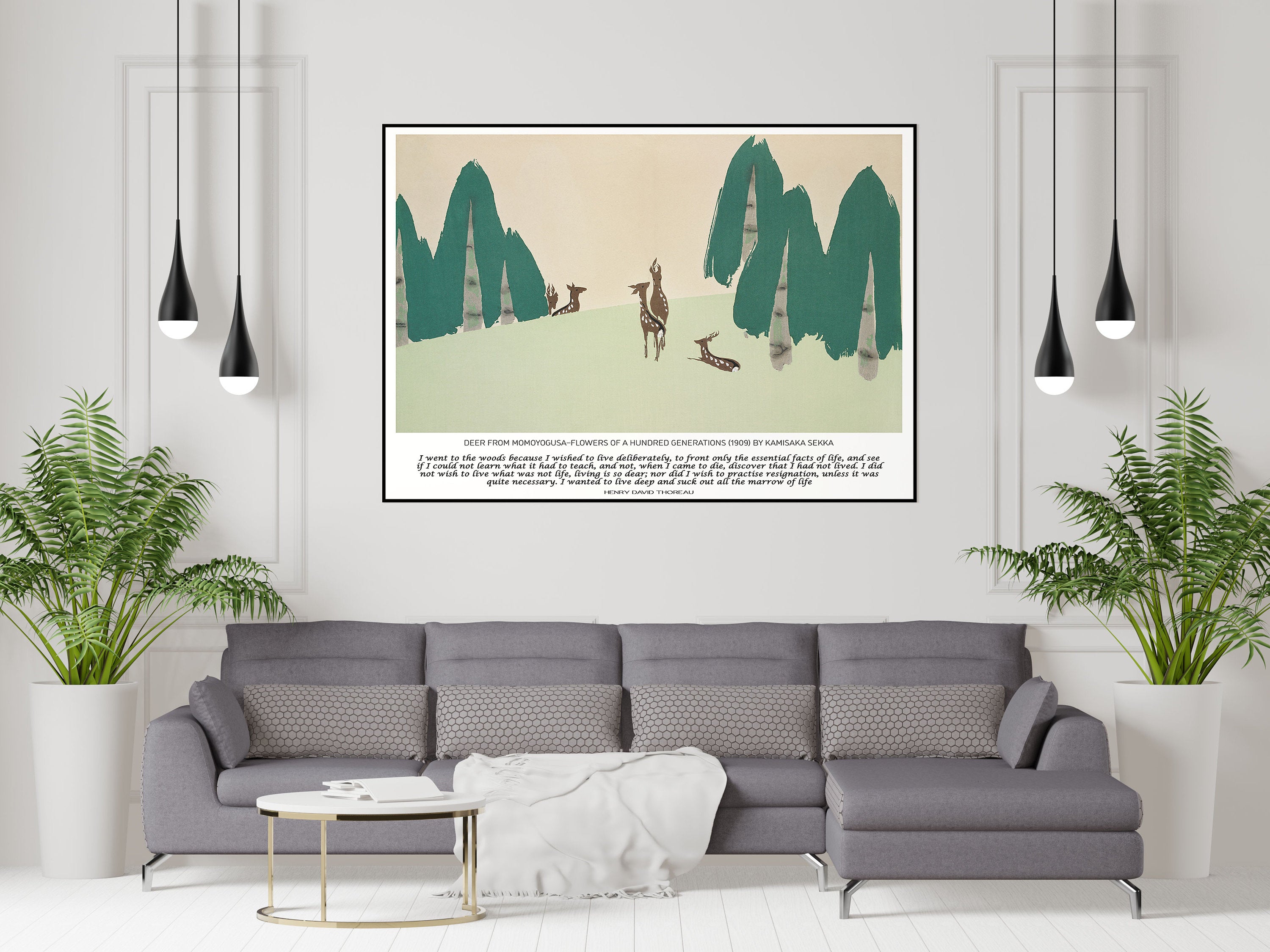 Walden Quote I Went To The Woods and Henry David Thoreau Art Print