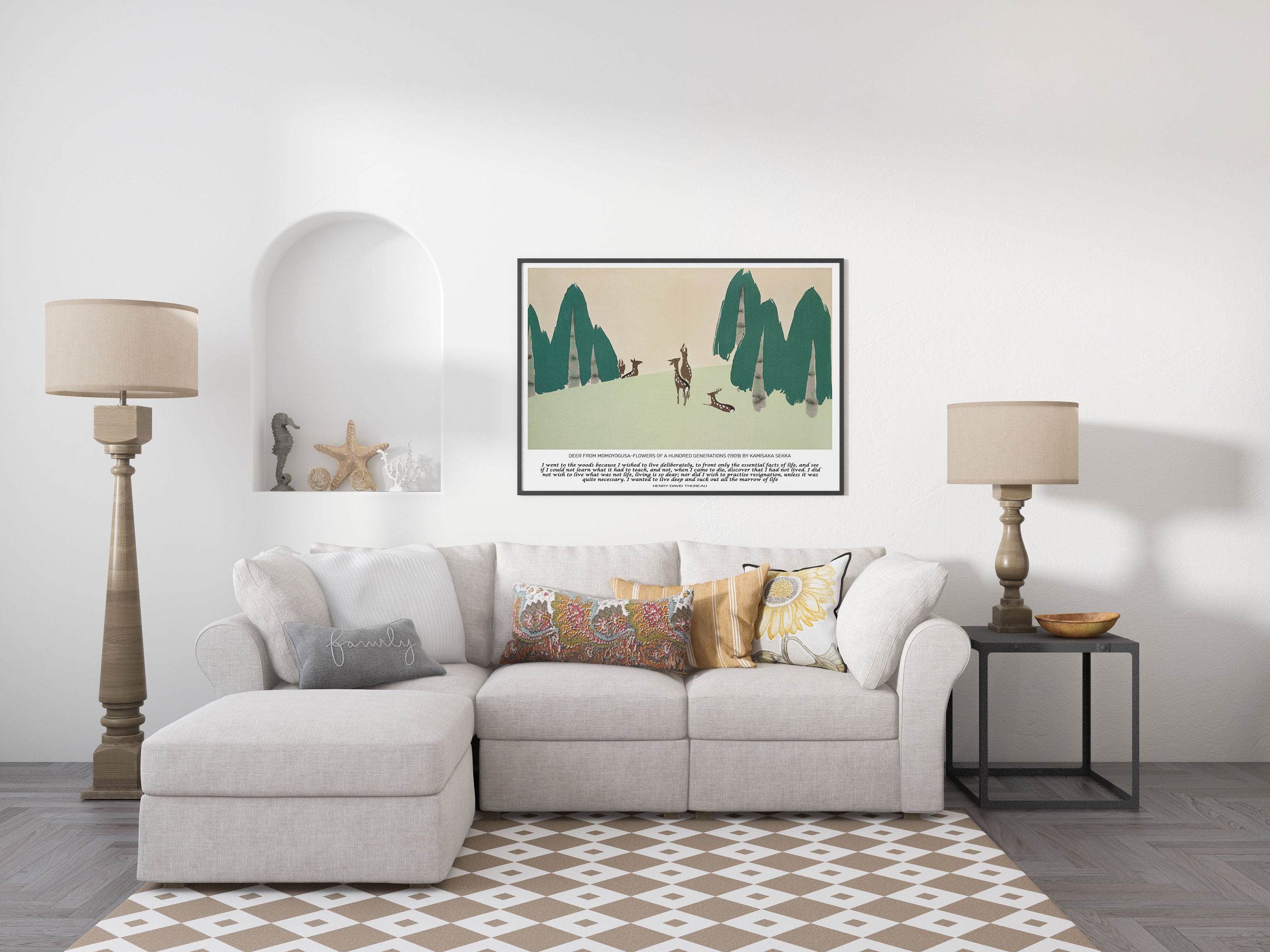 Walden Quote I Went To The Woods and Henry David Thoreau Art Print