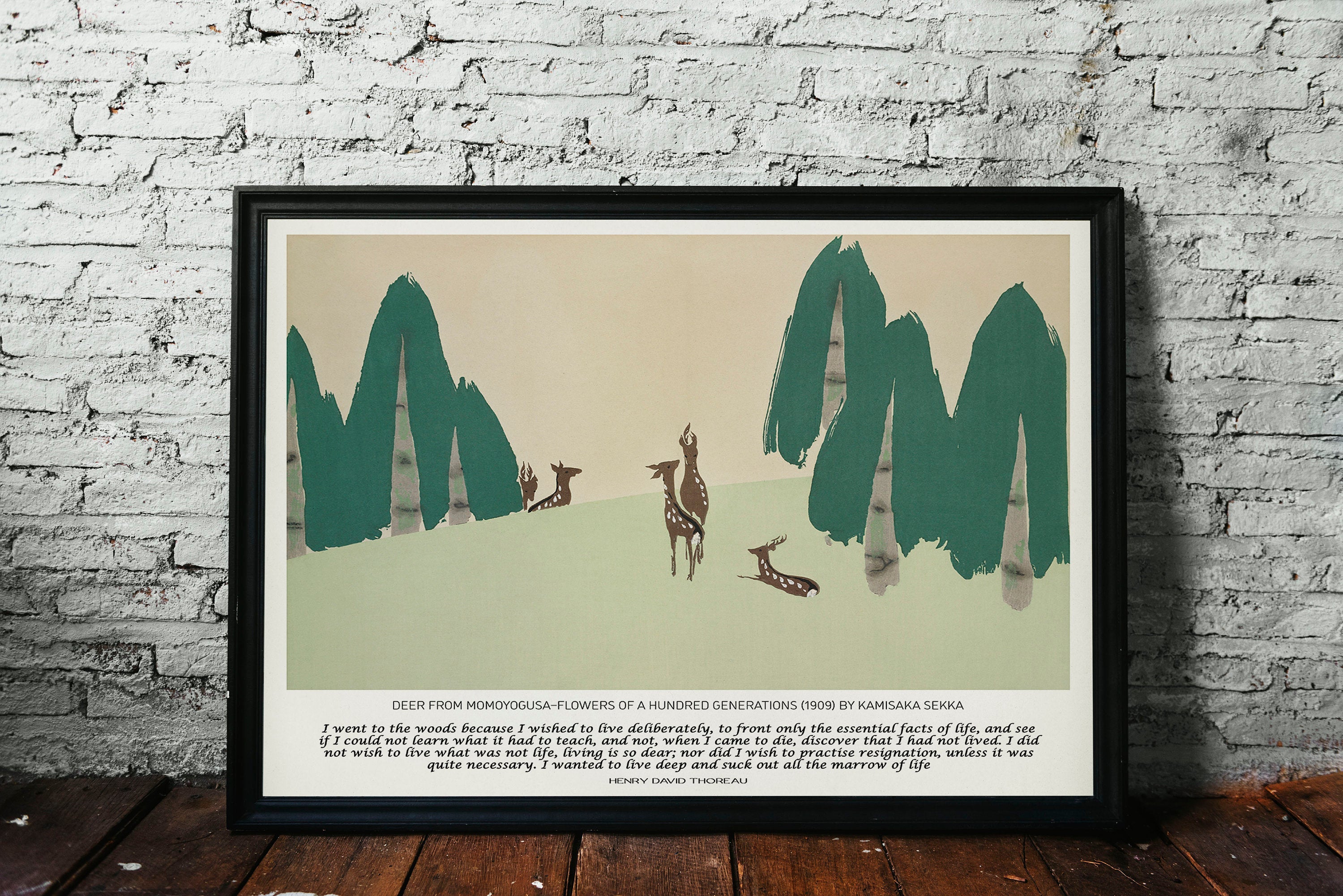 Walden Quote I Went To The Woods and Henry David Thoreau Art Print