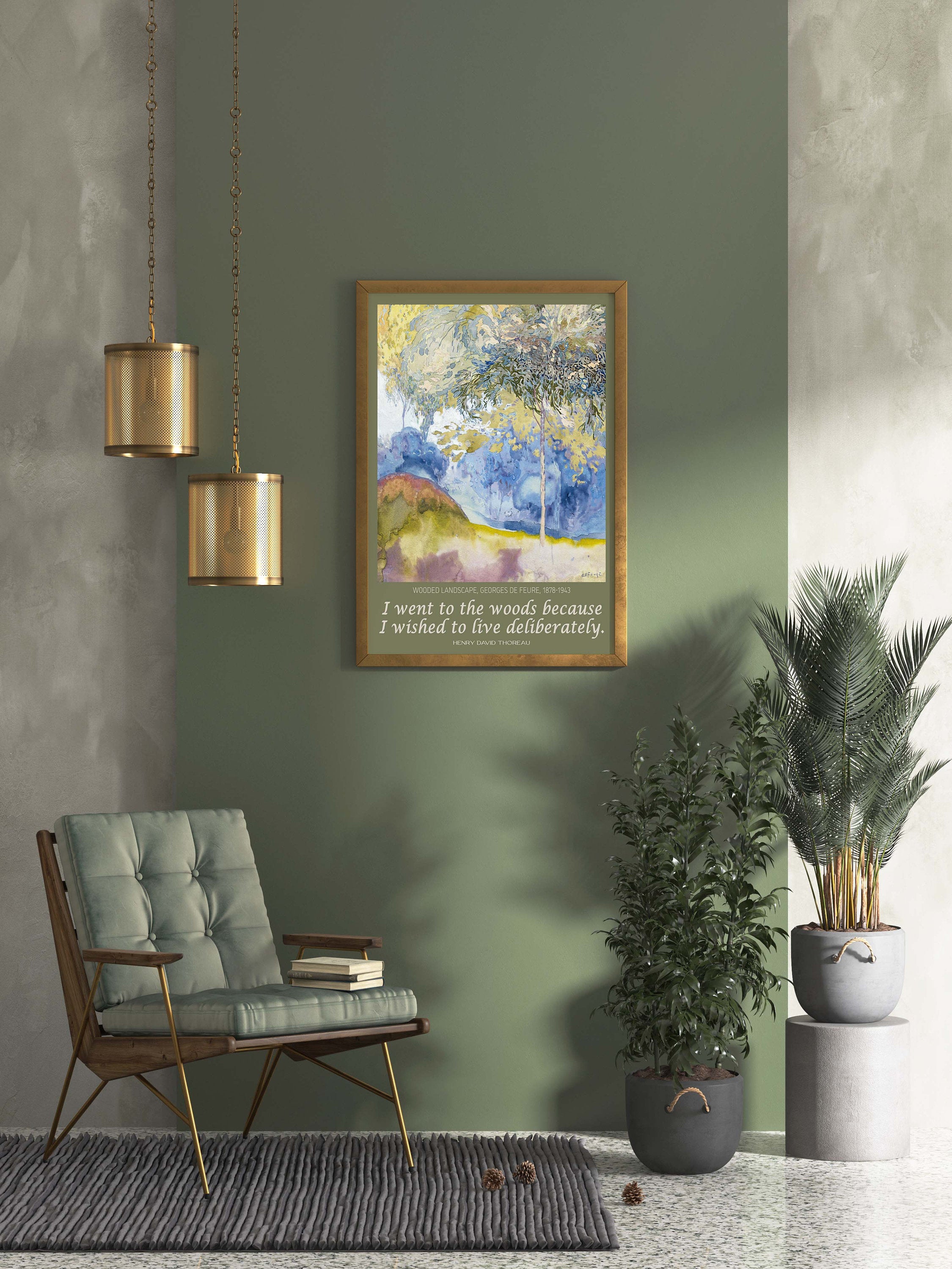 I Went To The Woods Walden and Henry David Thoreau Forest Art Print