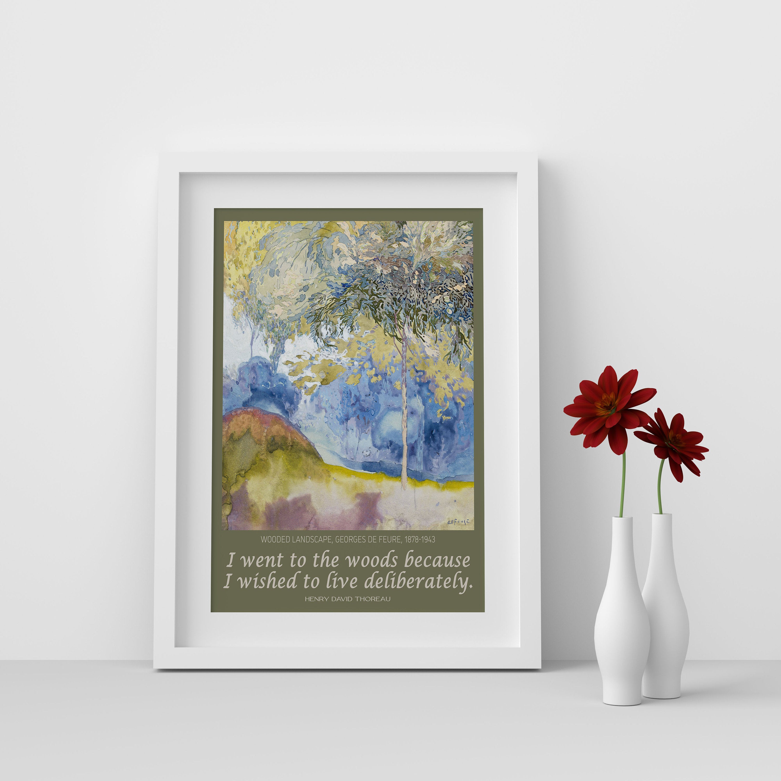I Went To The Woods Walden and Henry David Thoreau Forest Art Print