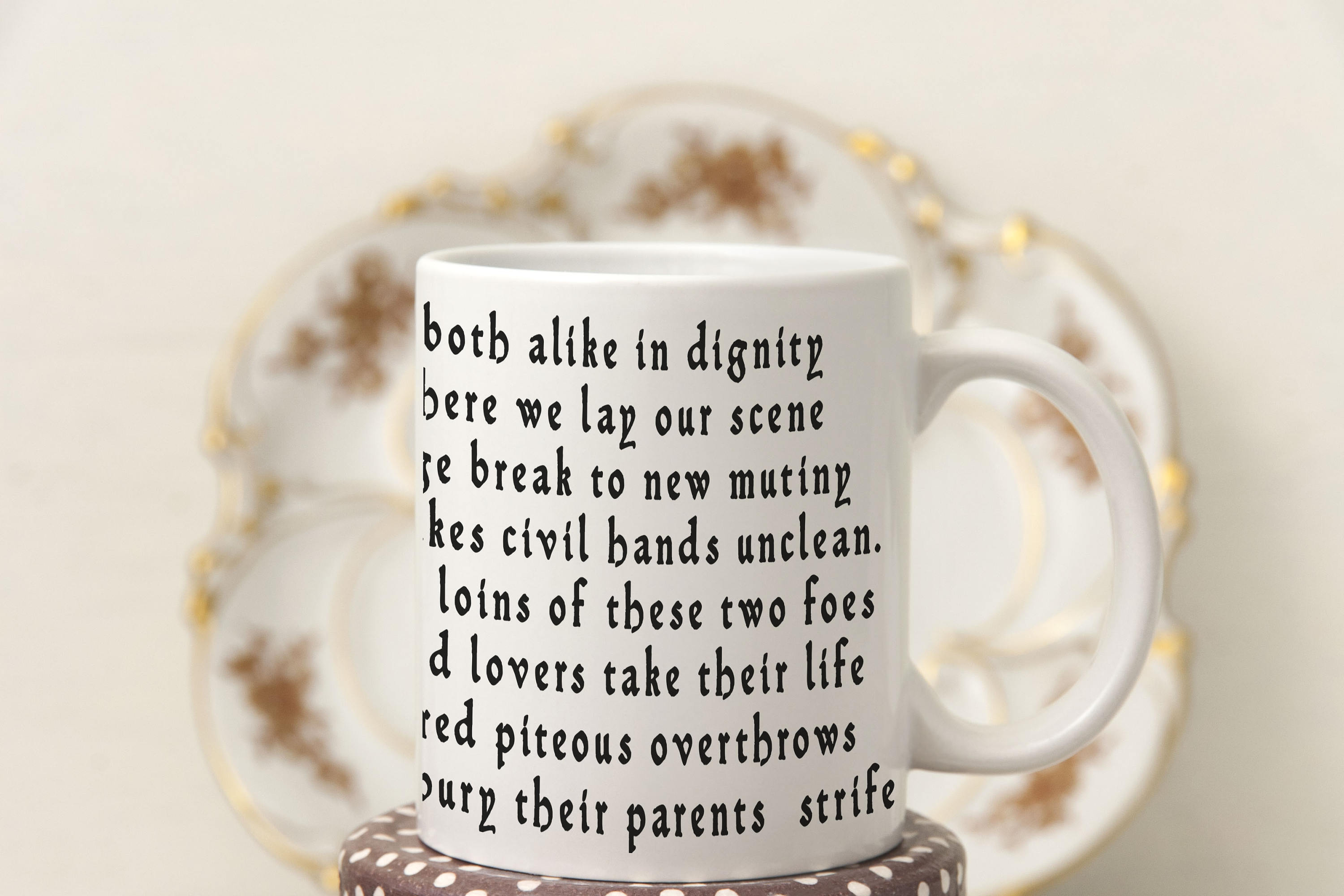 Romeo and Juliet Quotes Mug, William Shakespeare