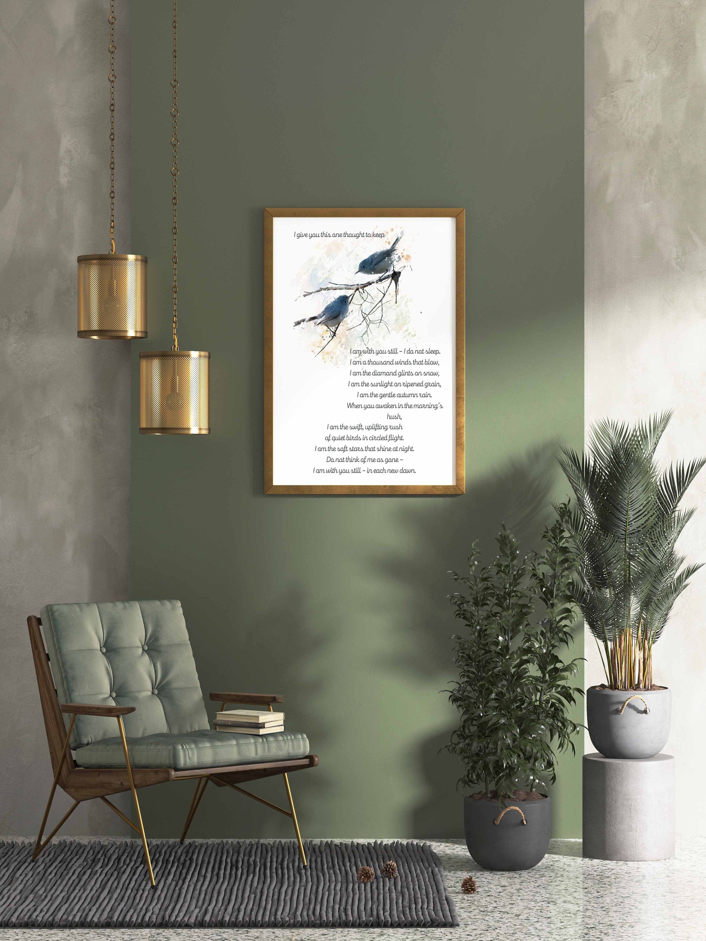 I Give You This One Thought Native American Prayer Quote Print with Watercolor Birds