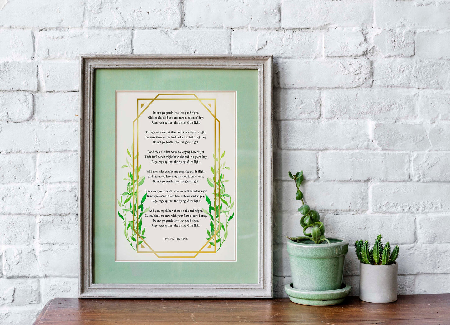 Dylan Thomas Poem Do Not Go Gentle Into That Good Night Wall Art Prints