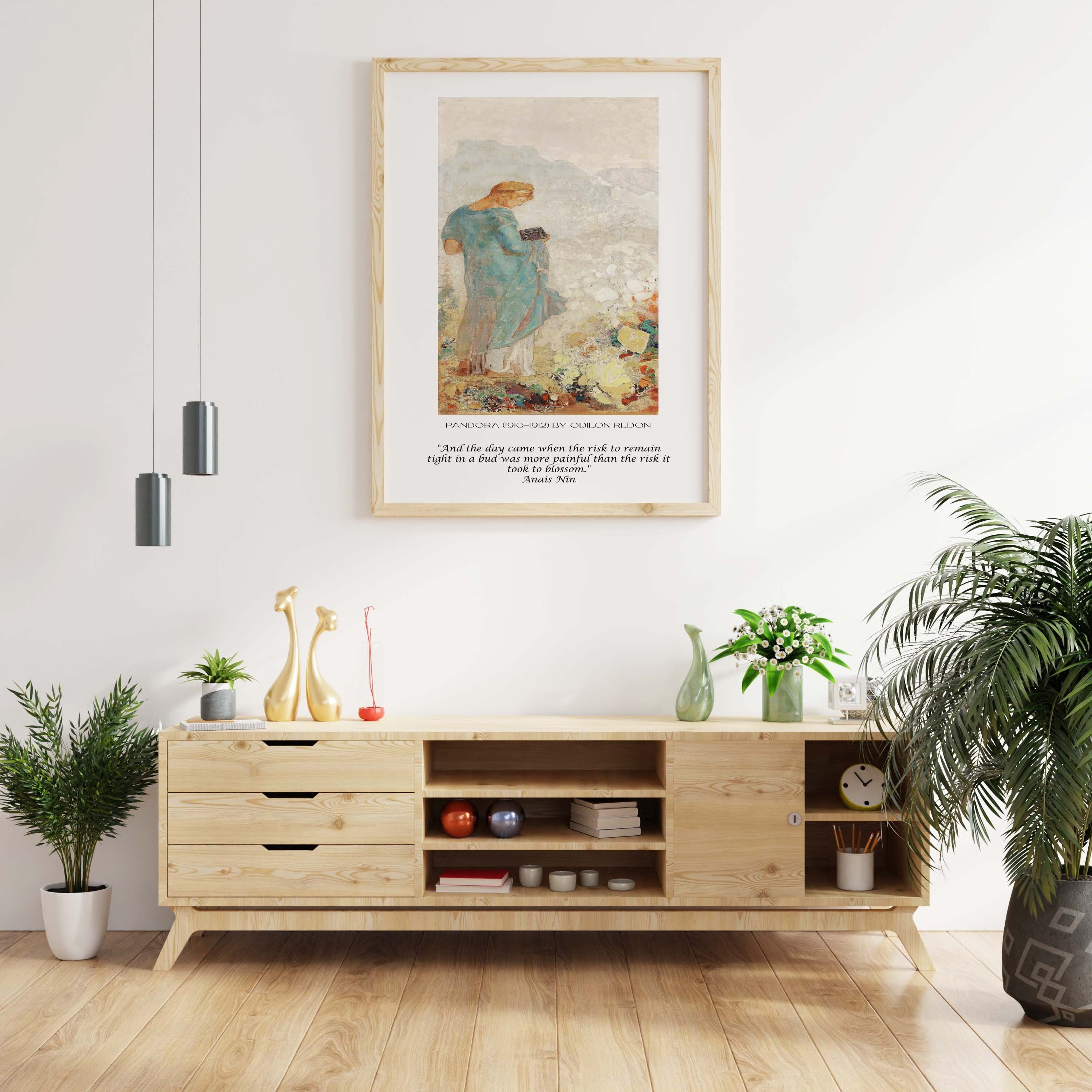 Anais Nin Wall and Odilon Redon Art Print - Pandora, And The Day Came
