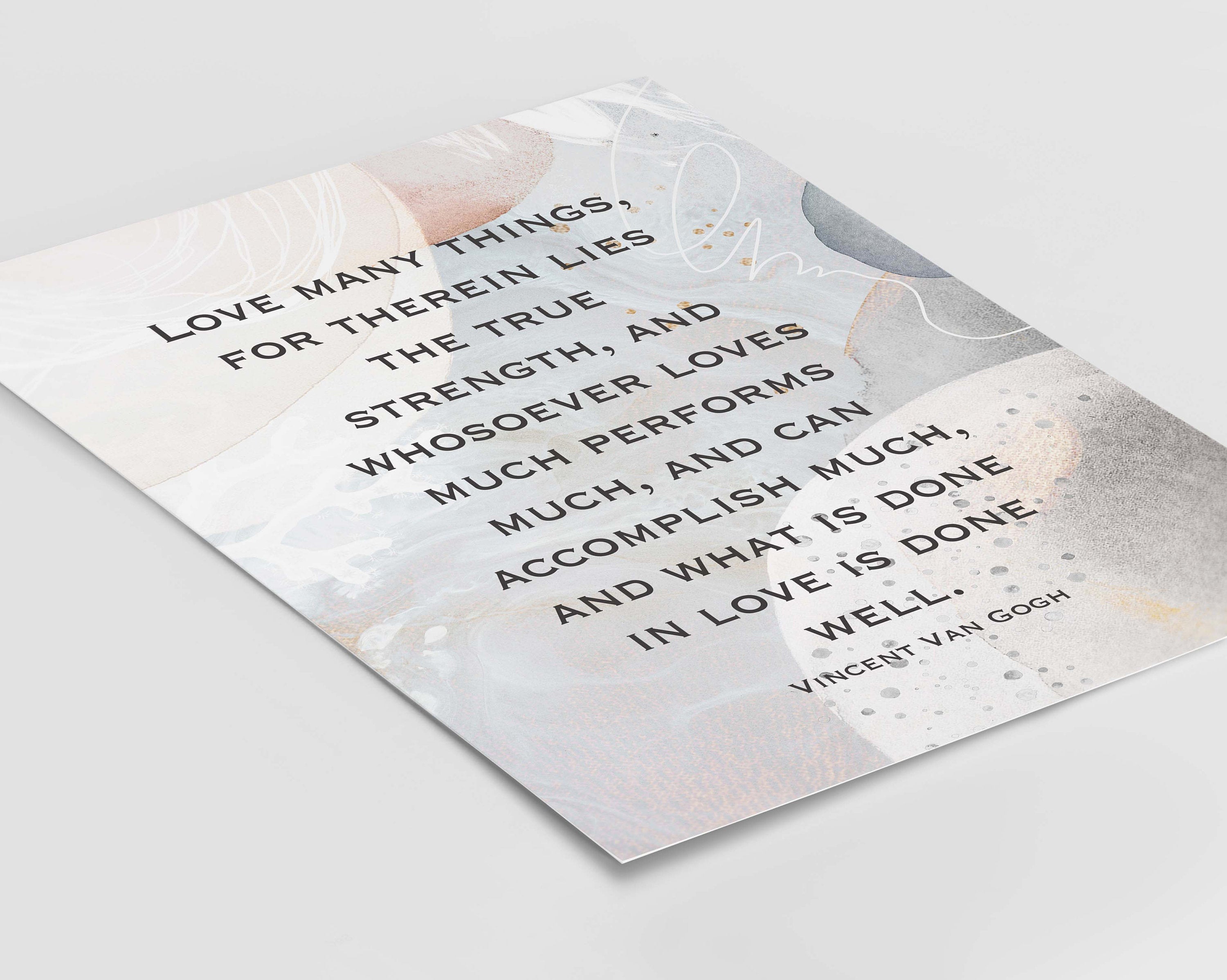 Vincent van Gogh Love Many Things Abstract Watercolor Print
