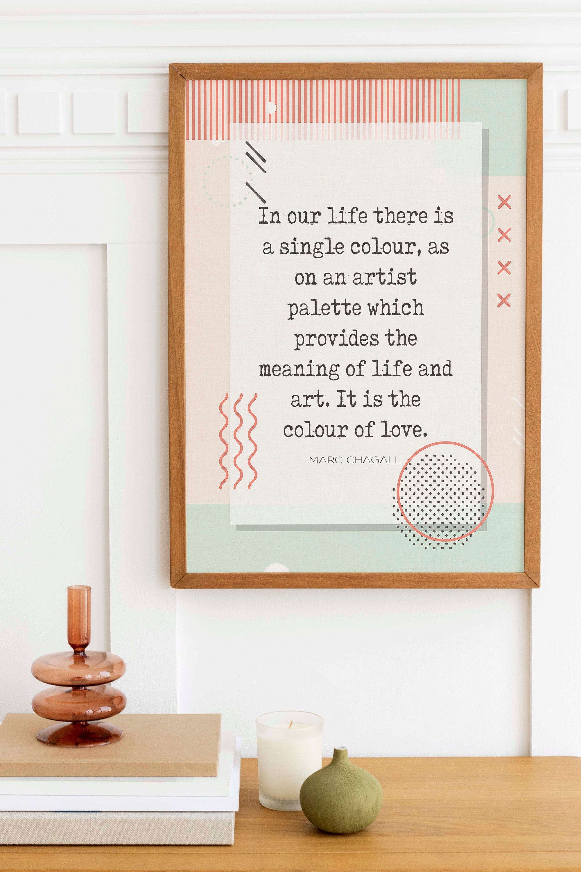 The Color of Love Marc Chagall Quote Print