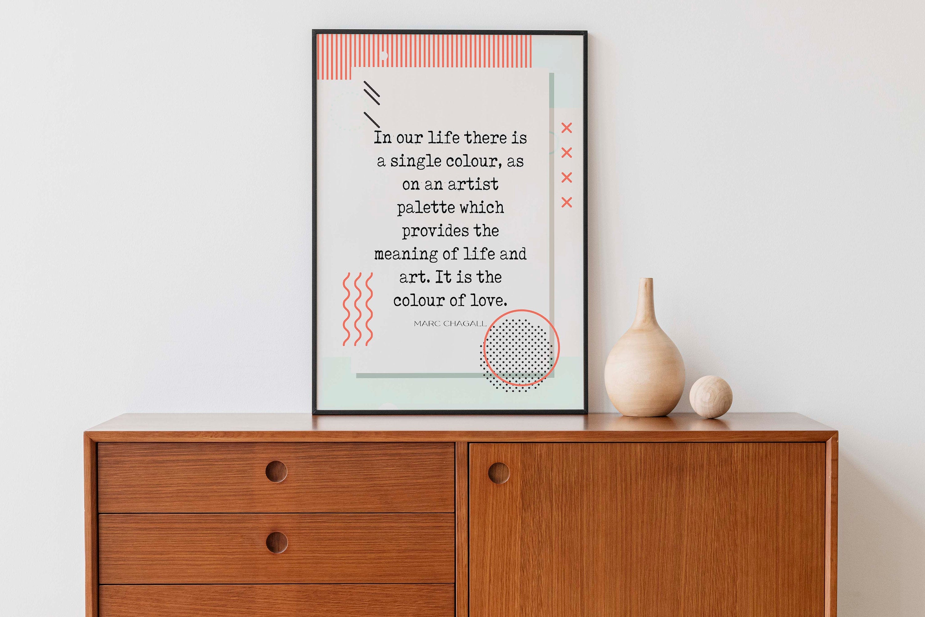 The Color of Love Marc Chagall Quote Print