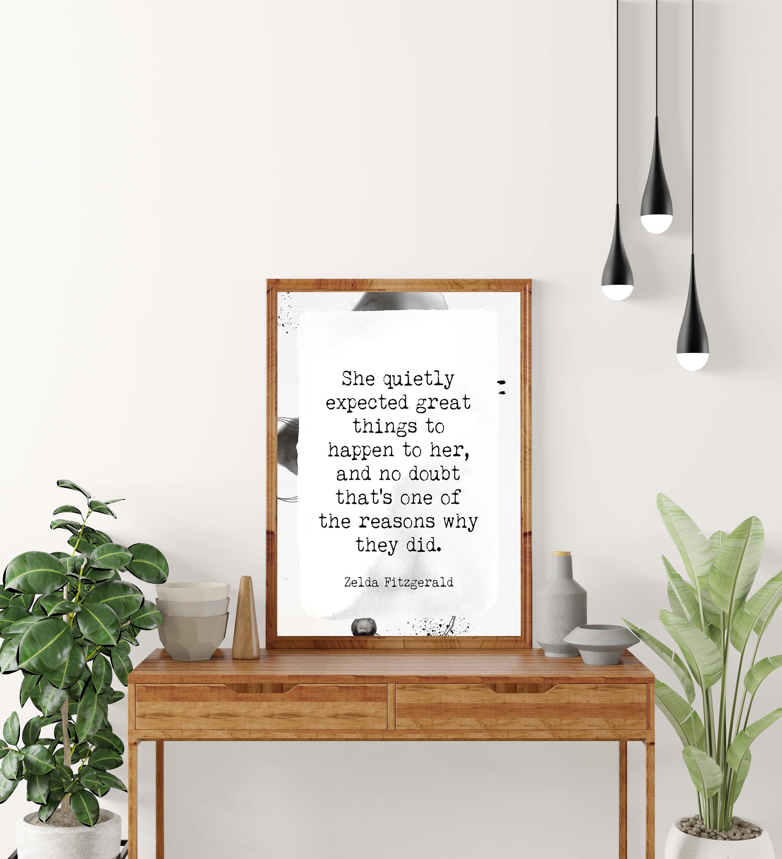 She Quietly Expected Zelda Fitzgerald Quote Prints