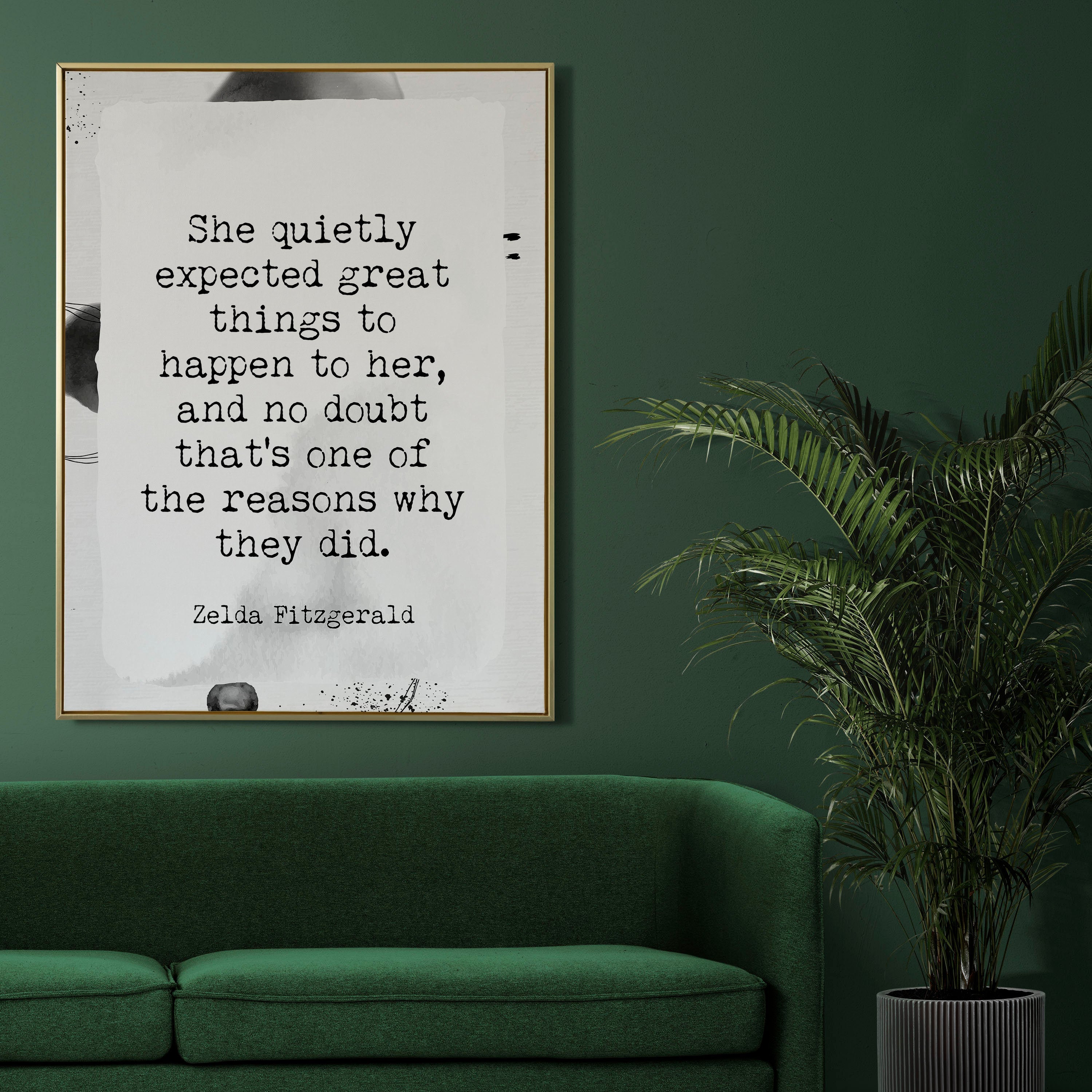 She Quietly Expected Zelda Fitzgerald Quote Prints