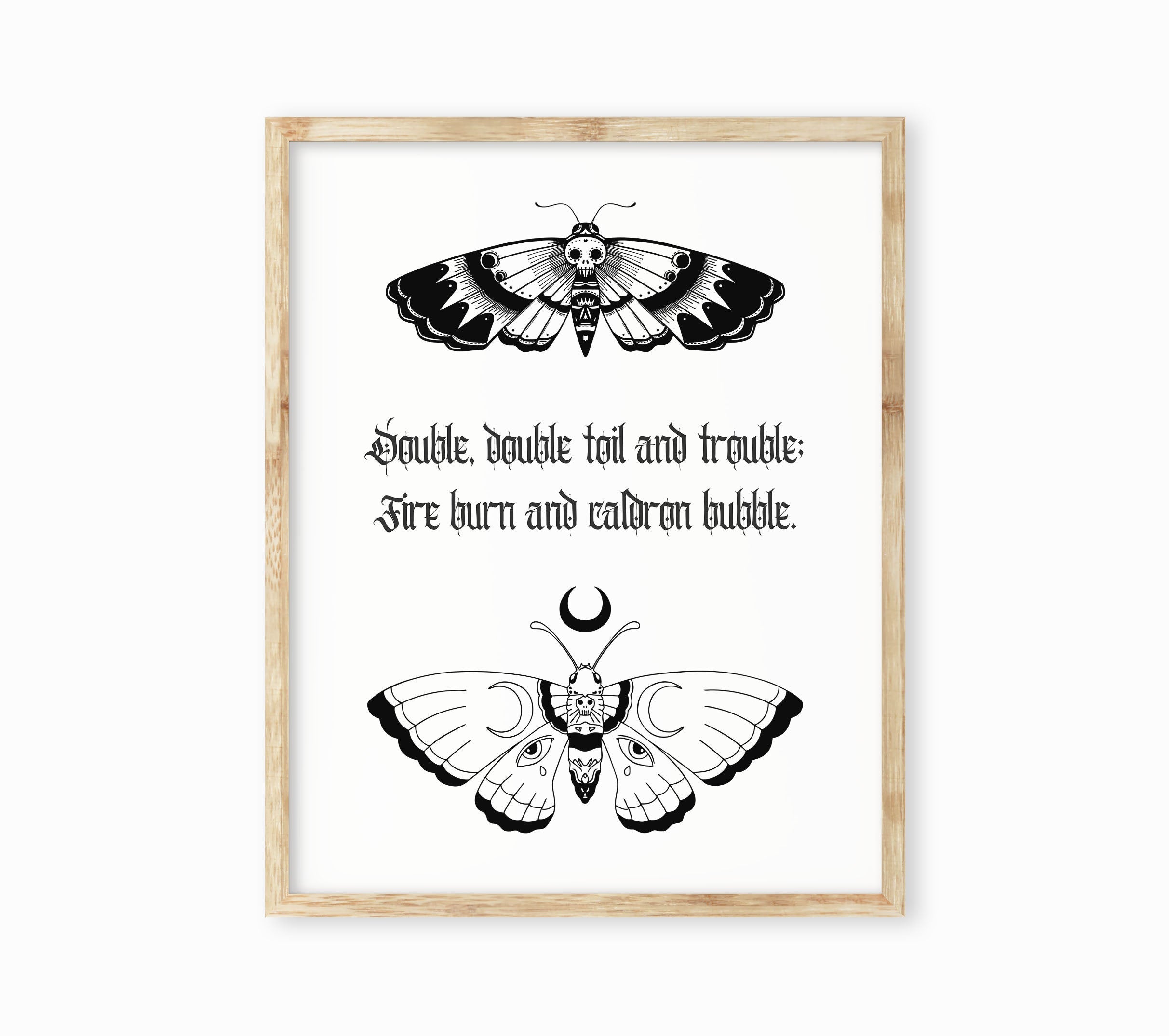 Macbeth Witches Song Print, Toil and Trouble William Shakespeare
