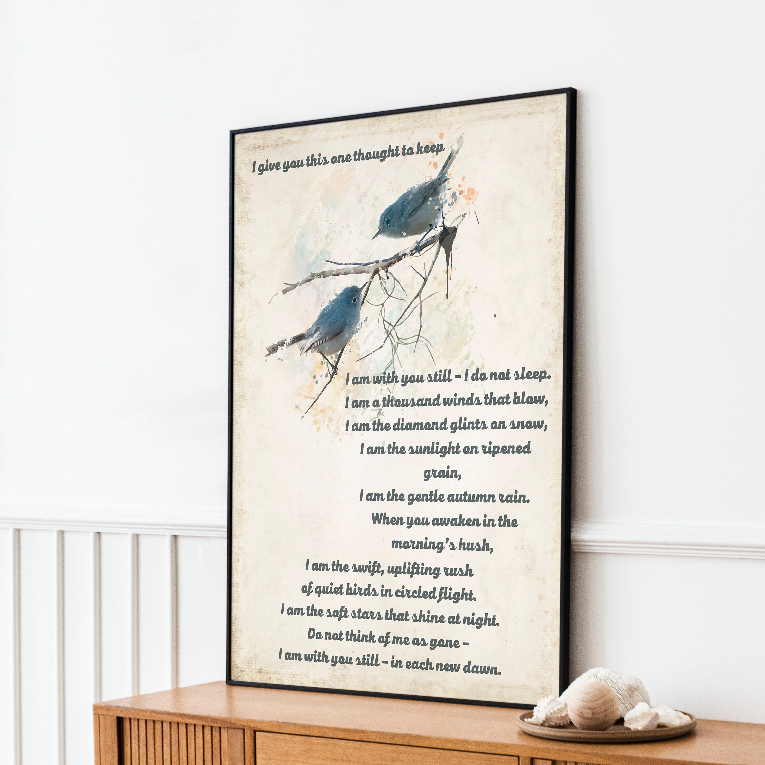I Give You This One Thought To Keep Native American Prayer Quote Print With Watercolor Birds
