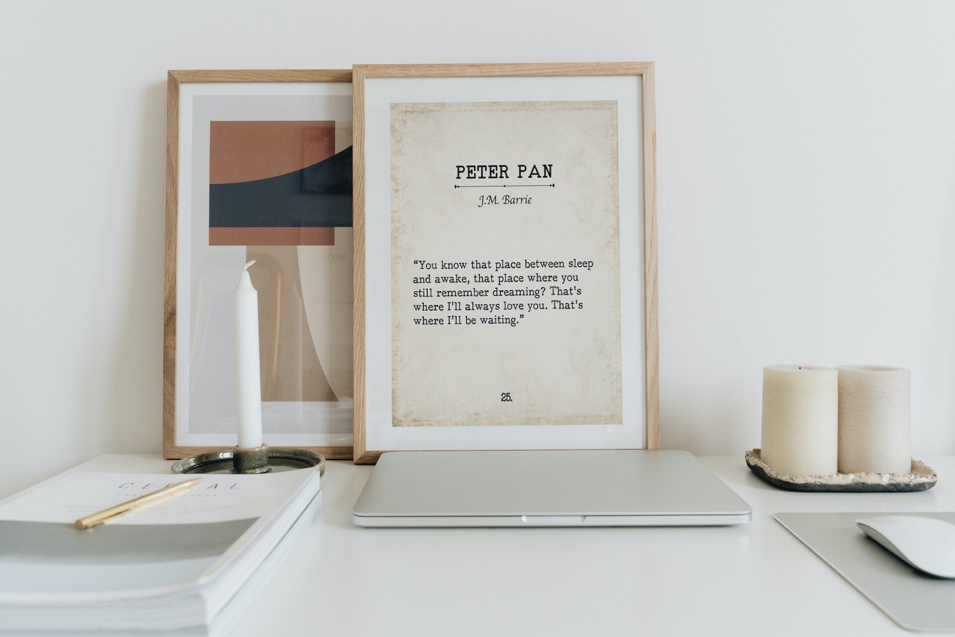 Peter Pan I'll Always Love You Book Page Inspirational Wall Art, J.M. Barrie Vintage Style Print Wall Decor, You Know That Place
