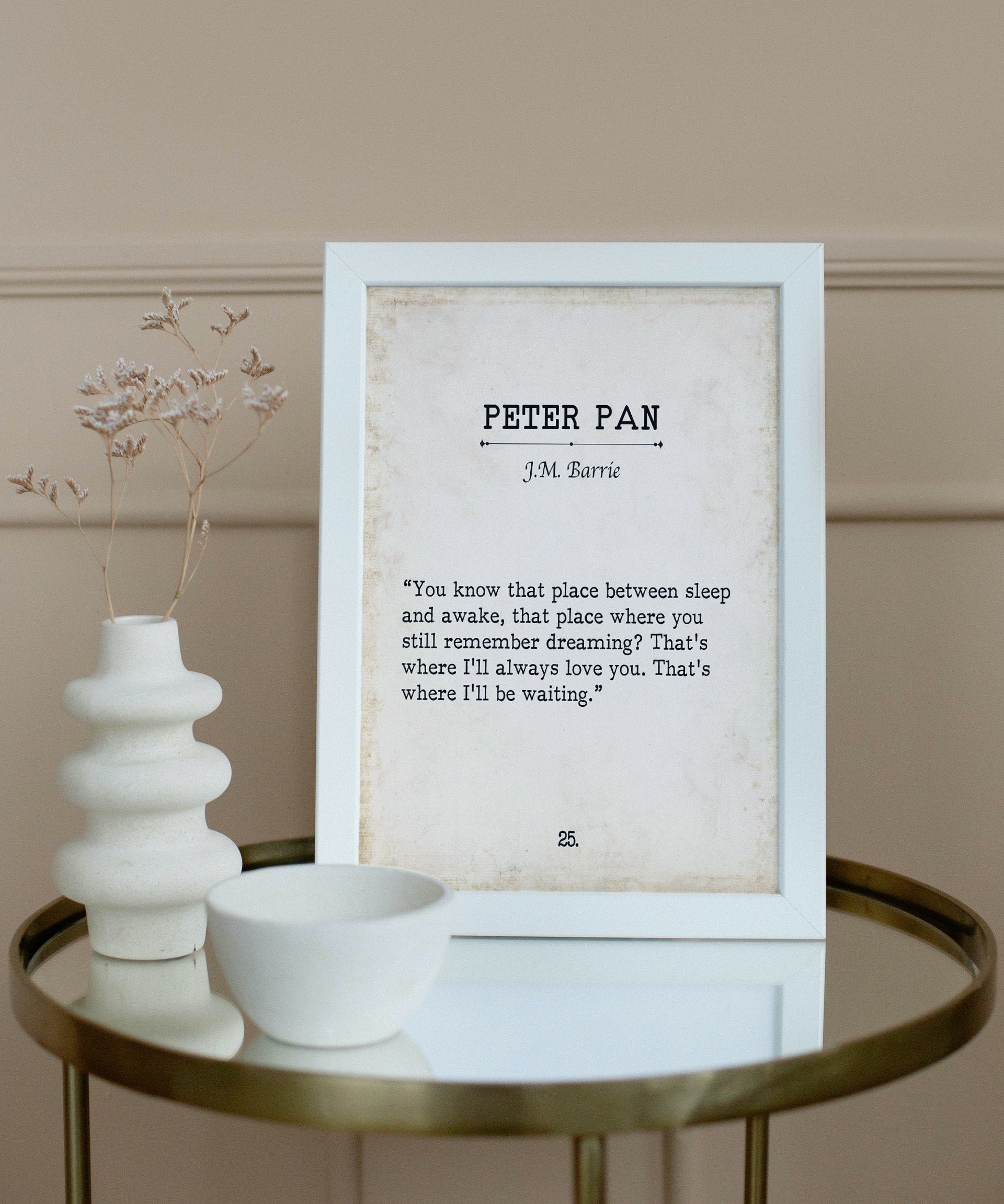 Peter Pan I'll Always Love You Book Page Inspirational Wall Art, J.M. Barrie Vintage Style Print Wall Decor, You Know That Place