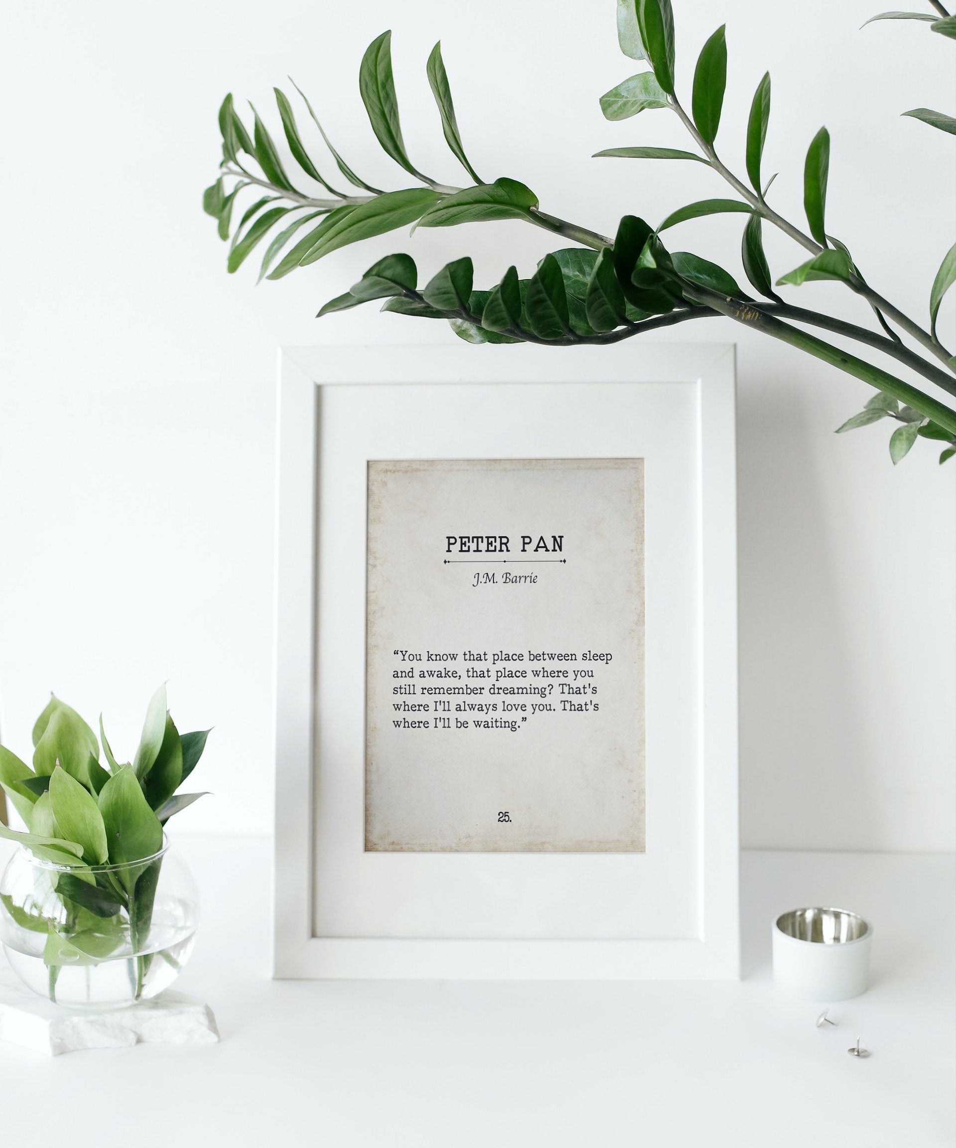 Peter Pan I'll Always Love You Book Page Inspirational Wall Art, J.M. Barrie Vintage Style Print Wall Decor, You Know That Place