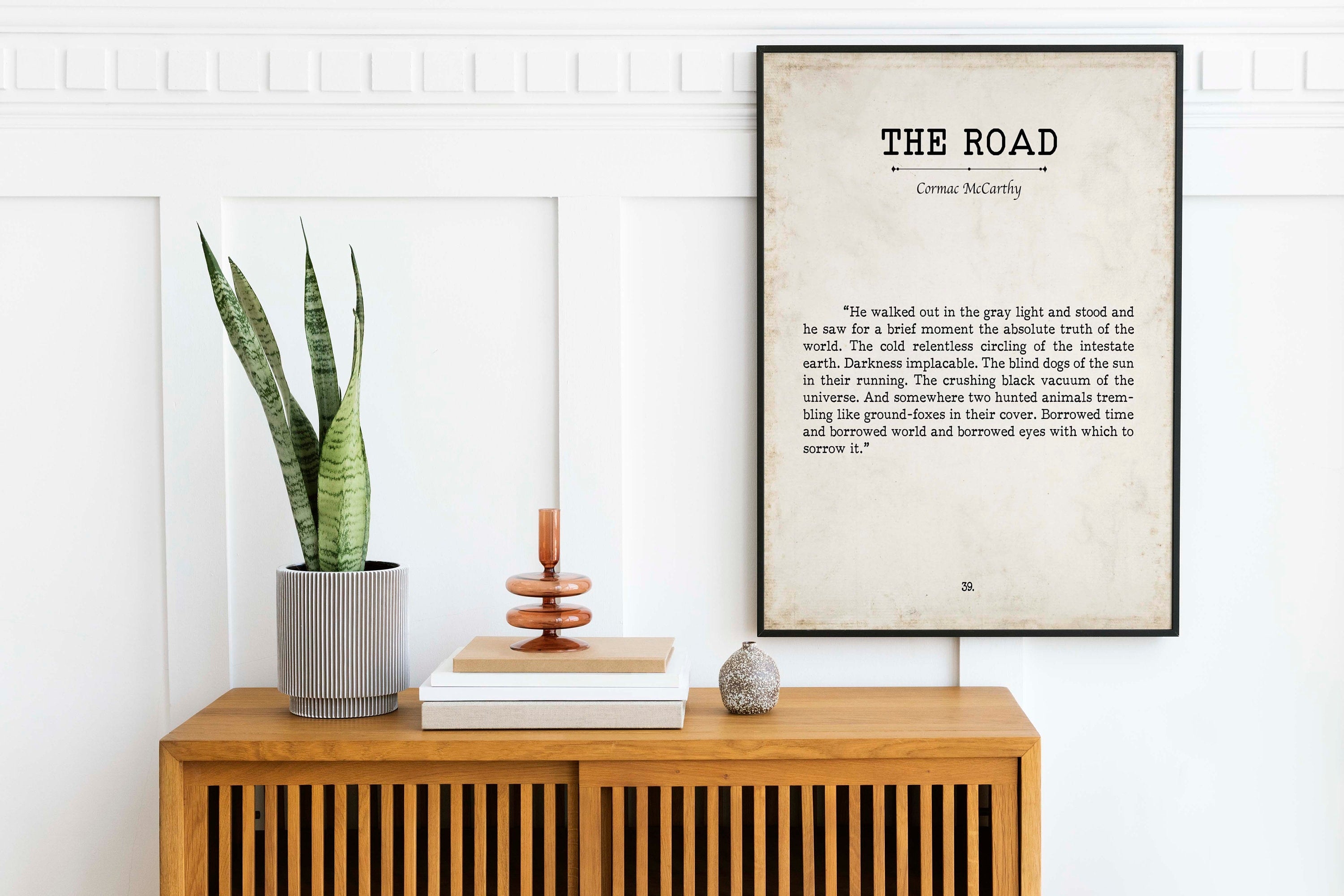 Cormac McCarthy The Road Book Page Inspirational Wall Art, He Walked Out In The Gray Light Quote Vintage Style Print Wall Decor