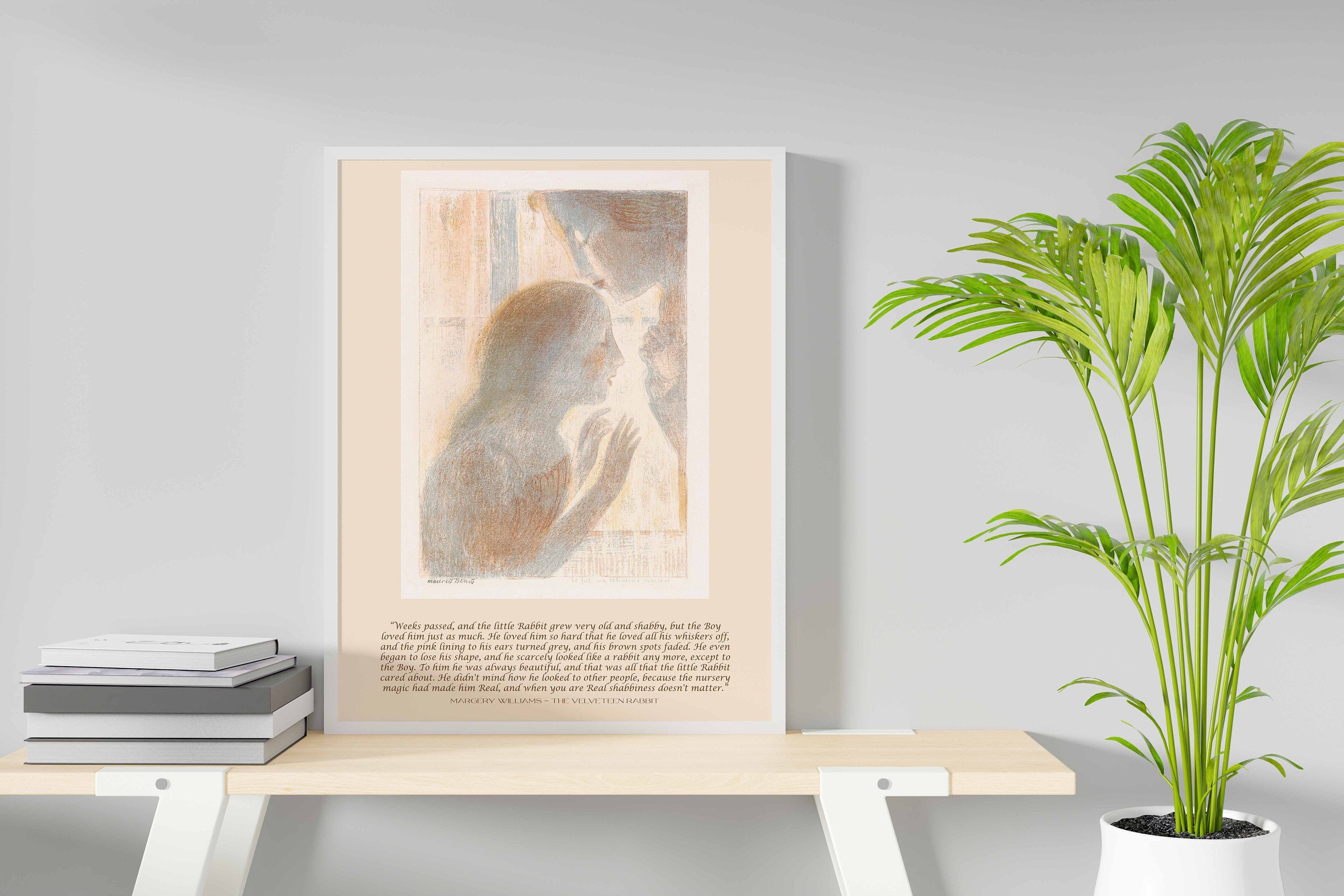 The Velveteen Rabbit Wall Art Prints Quote, Maurice Denis Unframed Fine Art Print - when you are Real, Mother and Child Art