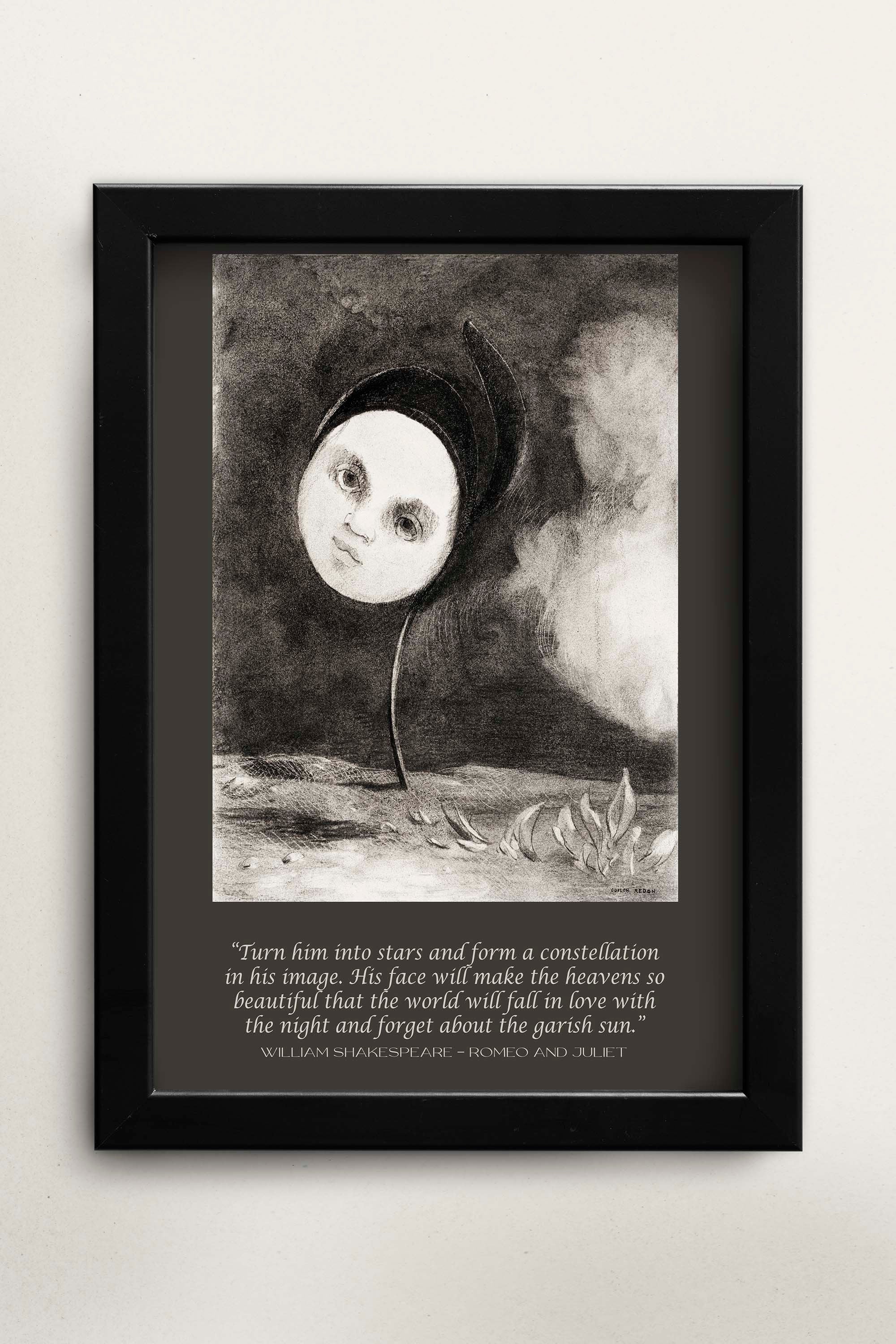William Shakespeare Quote, Unframed Odilon Redon Fine Art Prints - Strange Flower, Turn him into stars and form a constellation