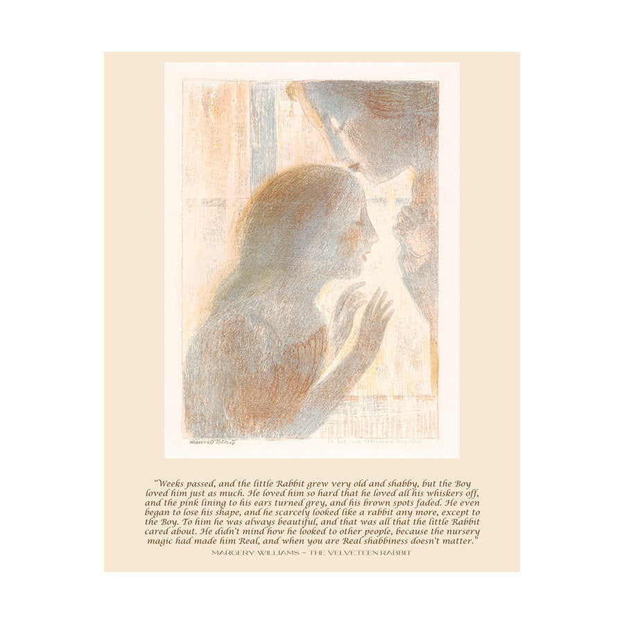 The Velveteen Rabbit Wall Art Prints Quote, Maurice Denis Unframed Fine Art Print - when you are Real, Mother and Child Art