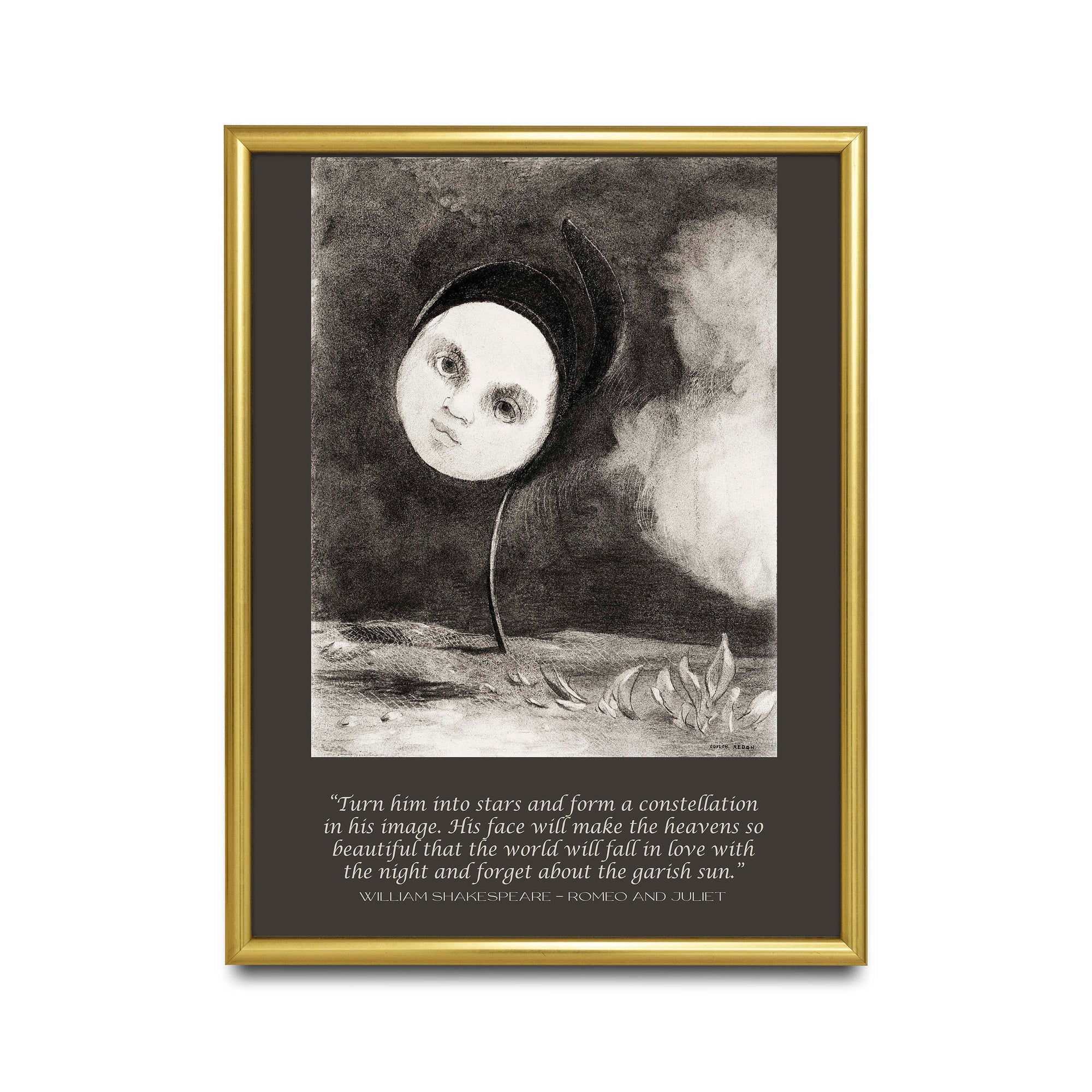 William Shakespeare Quote, Unframed Odilon Redon Fine Art Prints - Strange Flower, Turn him into stars and form a constellation