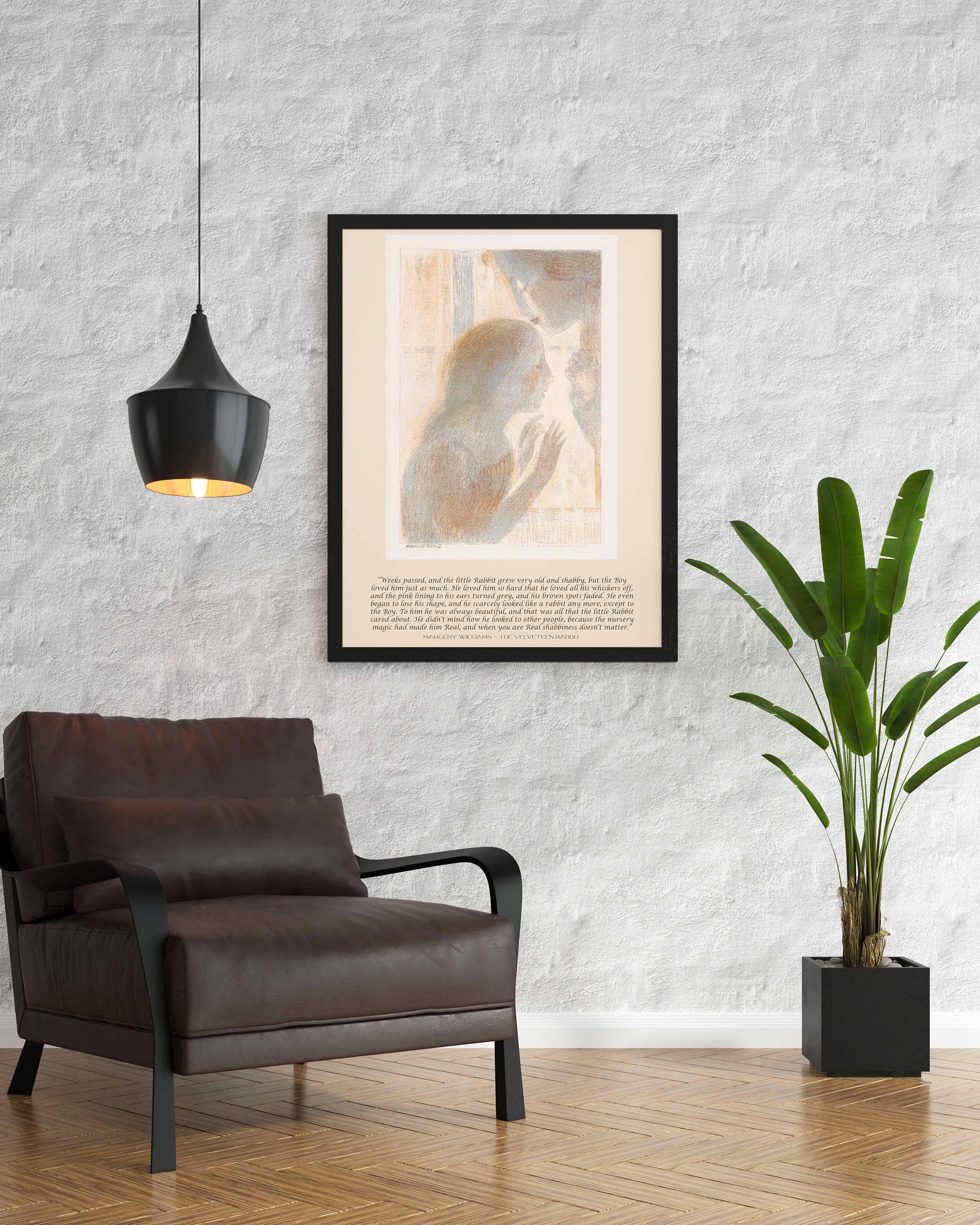 The Velveteen Rabbit Wall Art Prints Quote, Maurice Denis Unframed Fine Art Print - when you are Real, Mother and Child Art