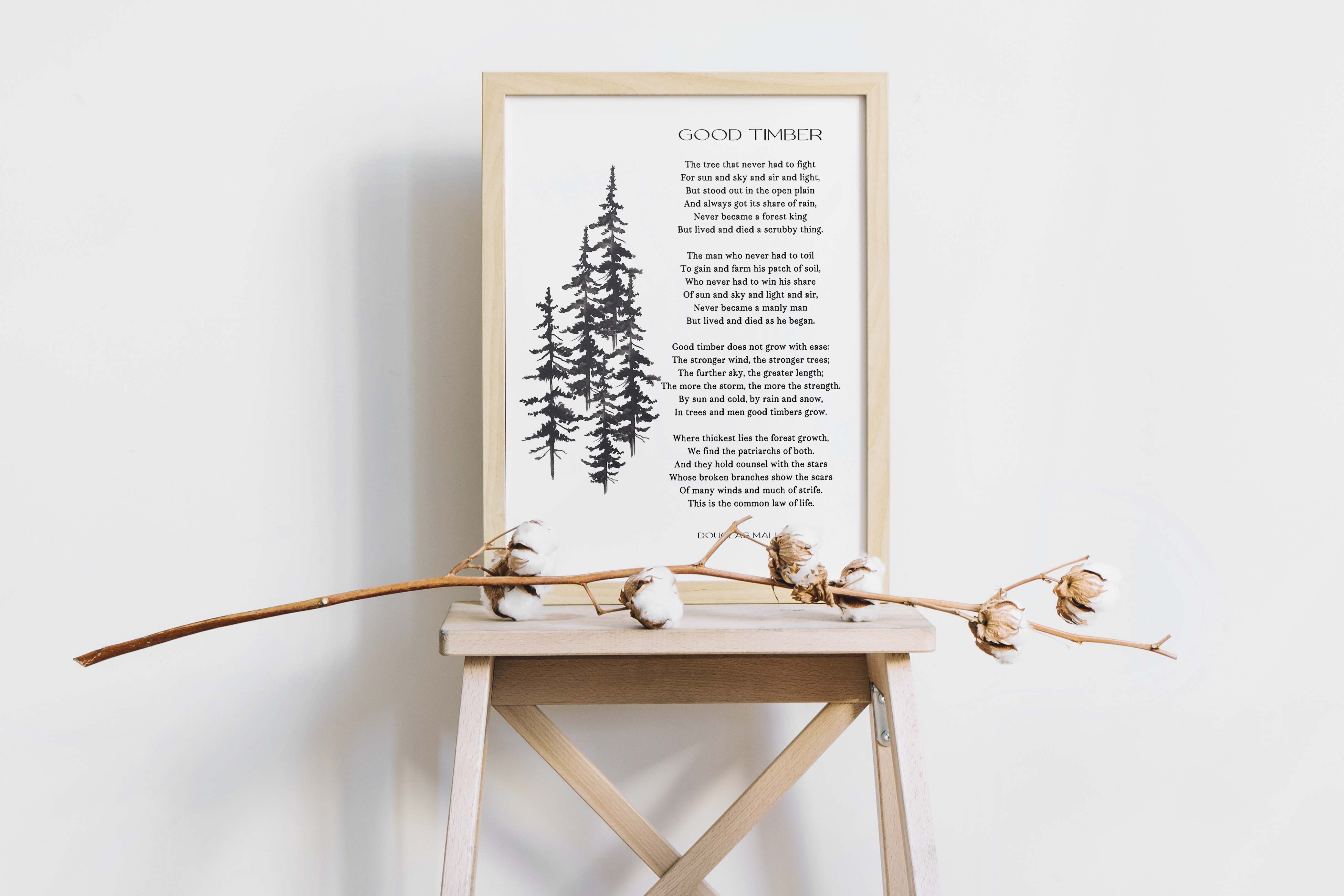 Good Timber Poem Print