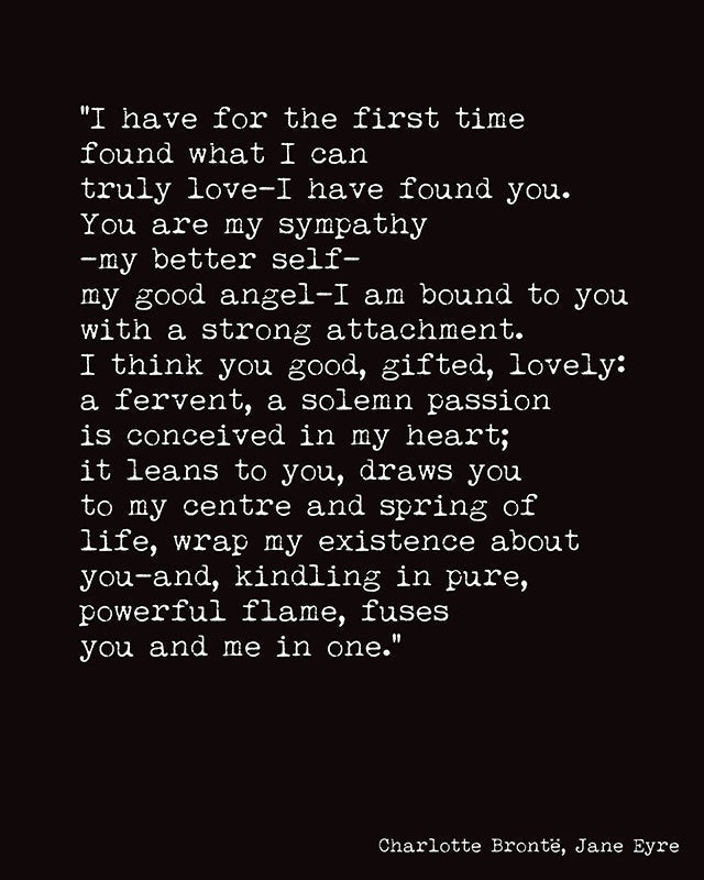 Jane Eyre Print, I have Found You - BookQuoteDecor