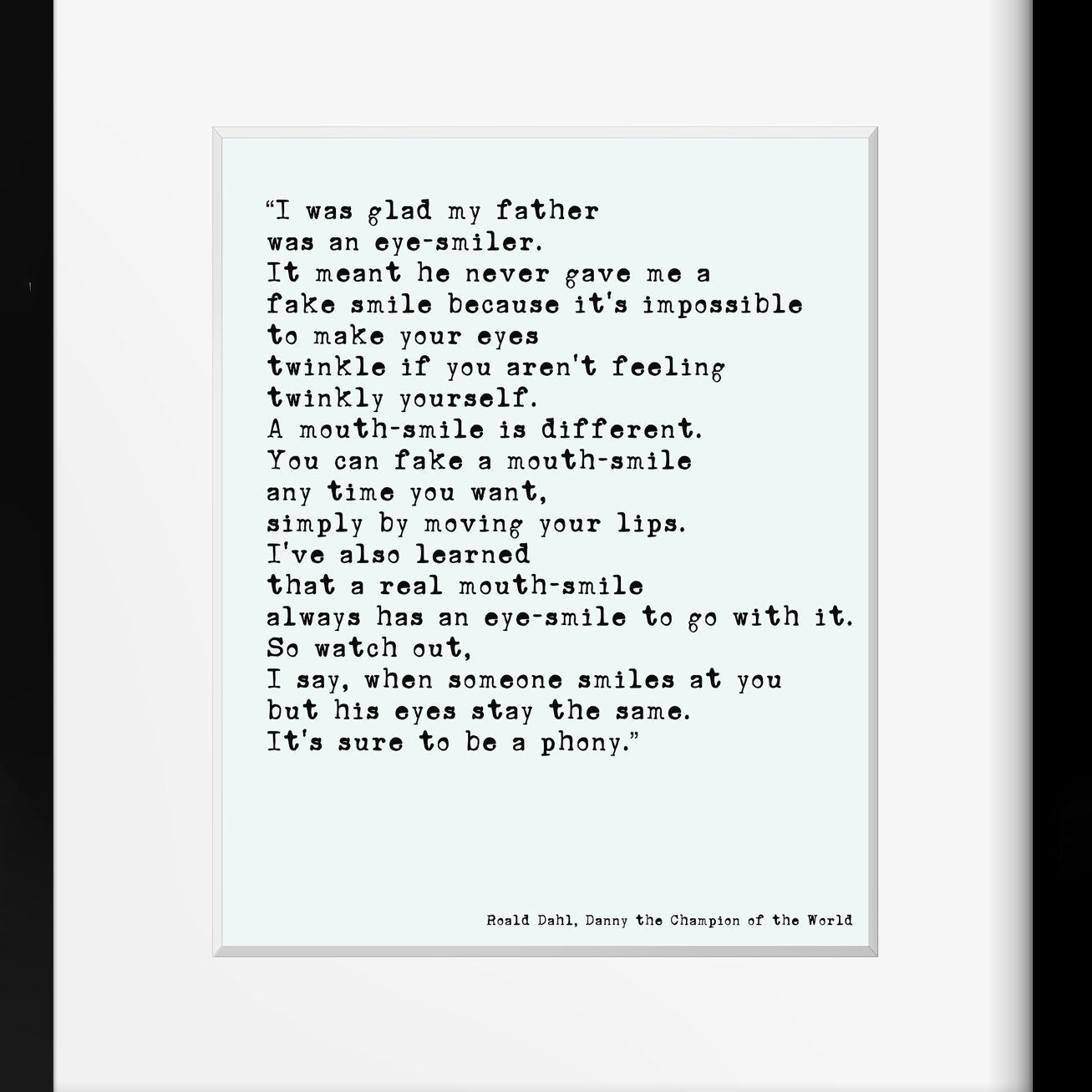 Literary Art Poster, Childrens Book Quote Roald Dahl Print