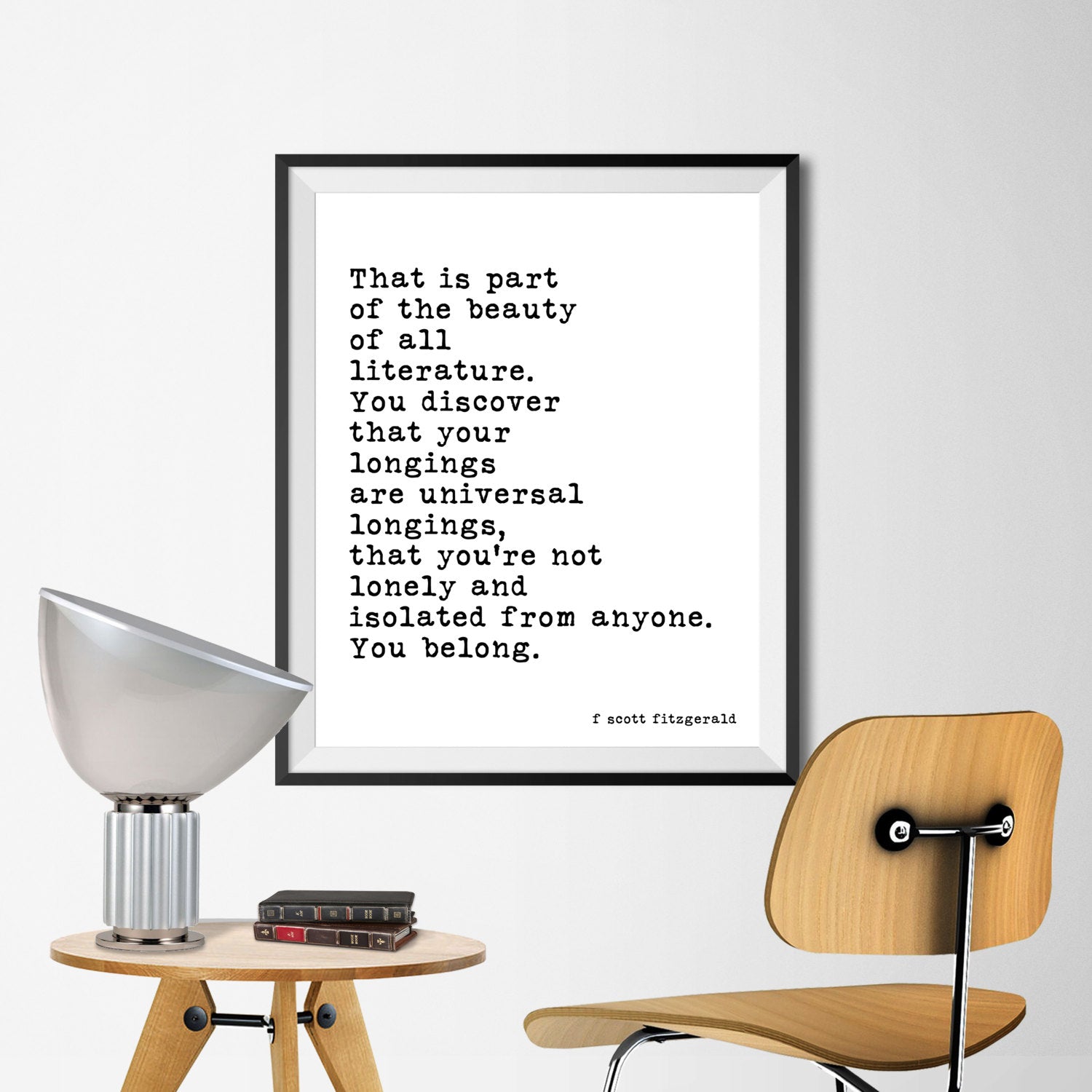 F Scott Fitzgerald Literature Quote Print - BookQuoteDecor