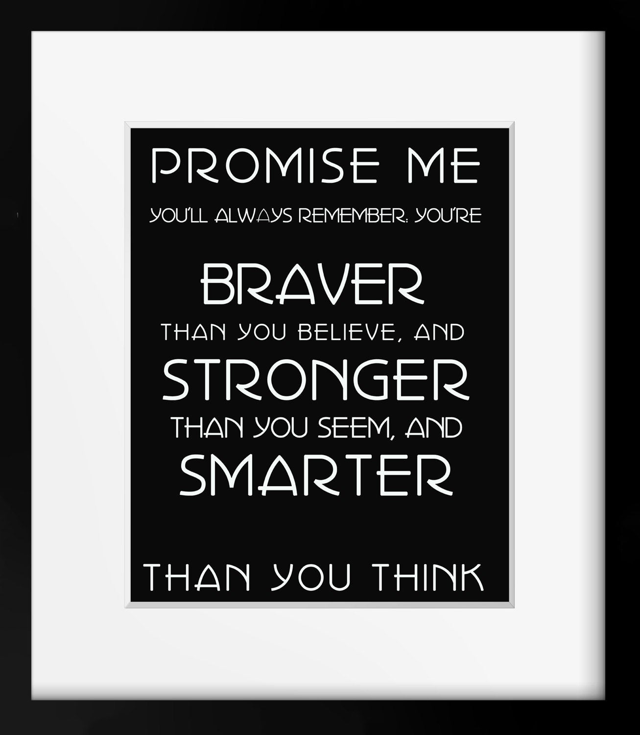 Promise Me Braver Stronger Smarter Winnie The Pooh Art Print, AA Milne Quote Unframed Inspirational Poster