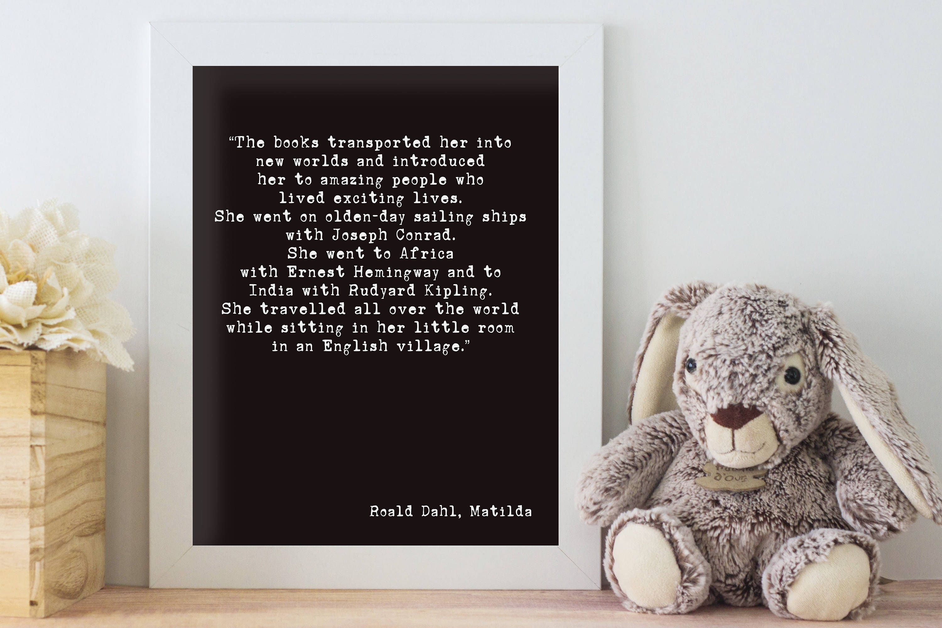 Roald Dahl Print, Matilda Books Quote Literary Art Poster