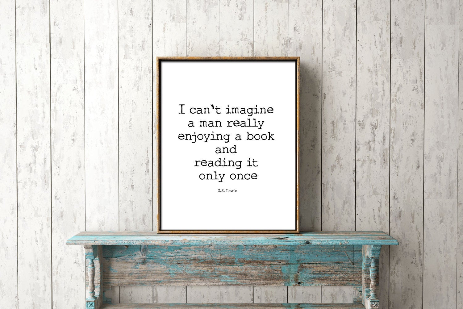 C S Lewis Quote Book Reading Print - BookQuoteDecor