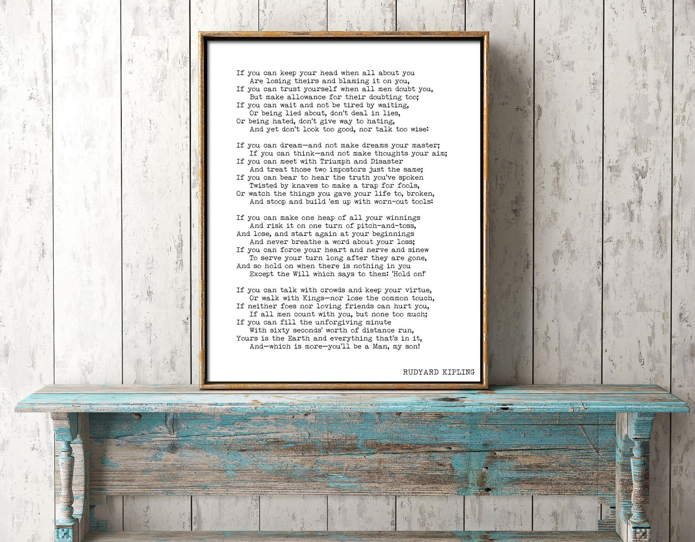 If Poem Art Print, Rudyard Kipling Poem