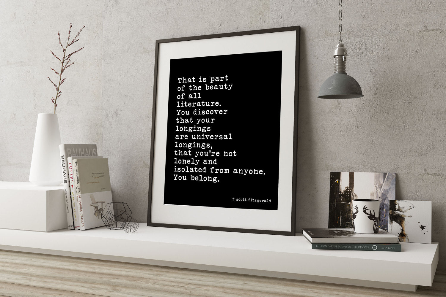 F Scott Fitzgerald Literature Quote Print - BookQuoteDecor