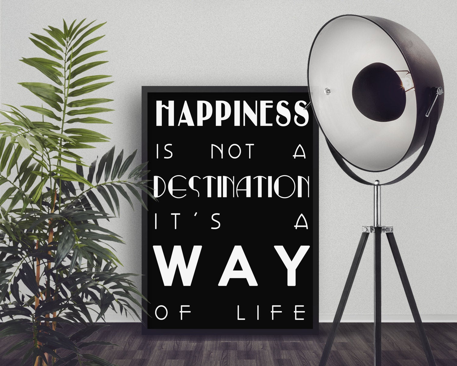 Happiness Wall Art, Positive Quote Print